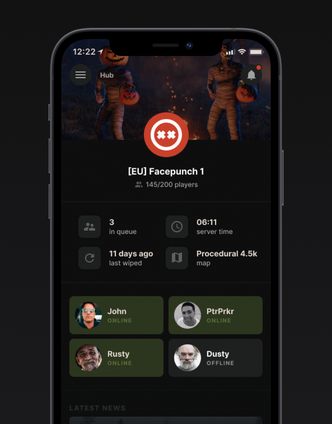 Rust+ Companion Hub View