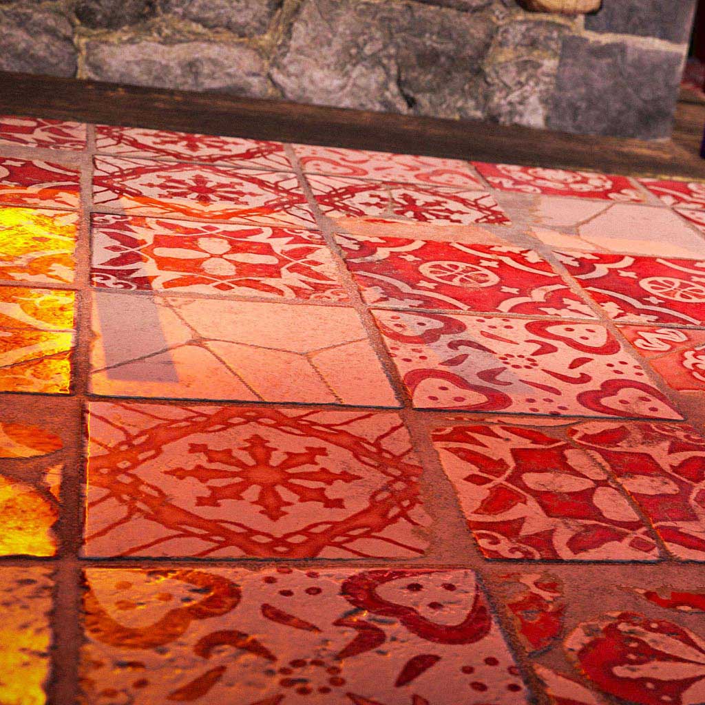 Red Festive Floor Tiles