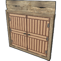 Pixel Wooden Double Door in Rust