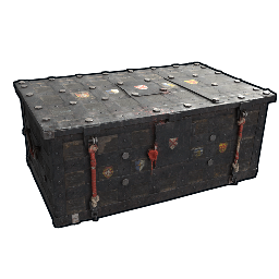 Caja medieval grande de madera