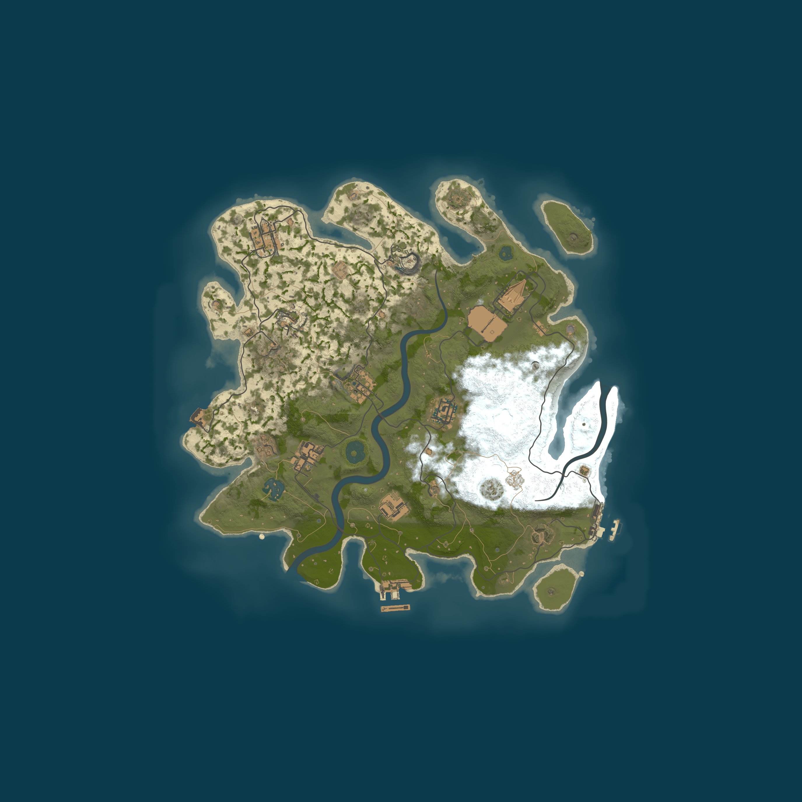 Procedural Map, size 3500, seed 1411985608
