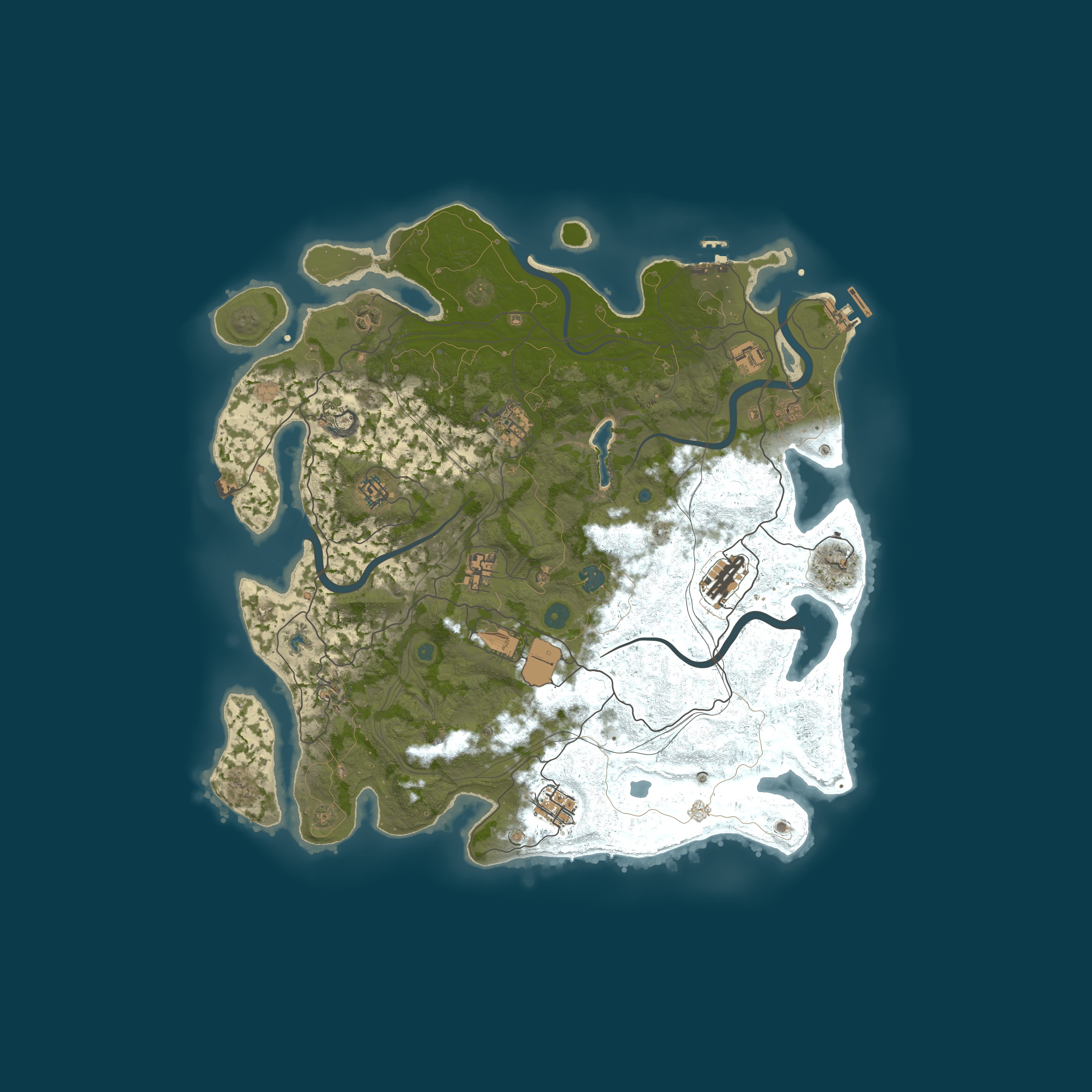 Map for RUST MEXICO NORTEÑO [MAP:VANILLA 4300 — 5 RÍOS, 3 ICE LAKES