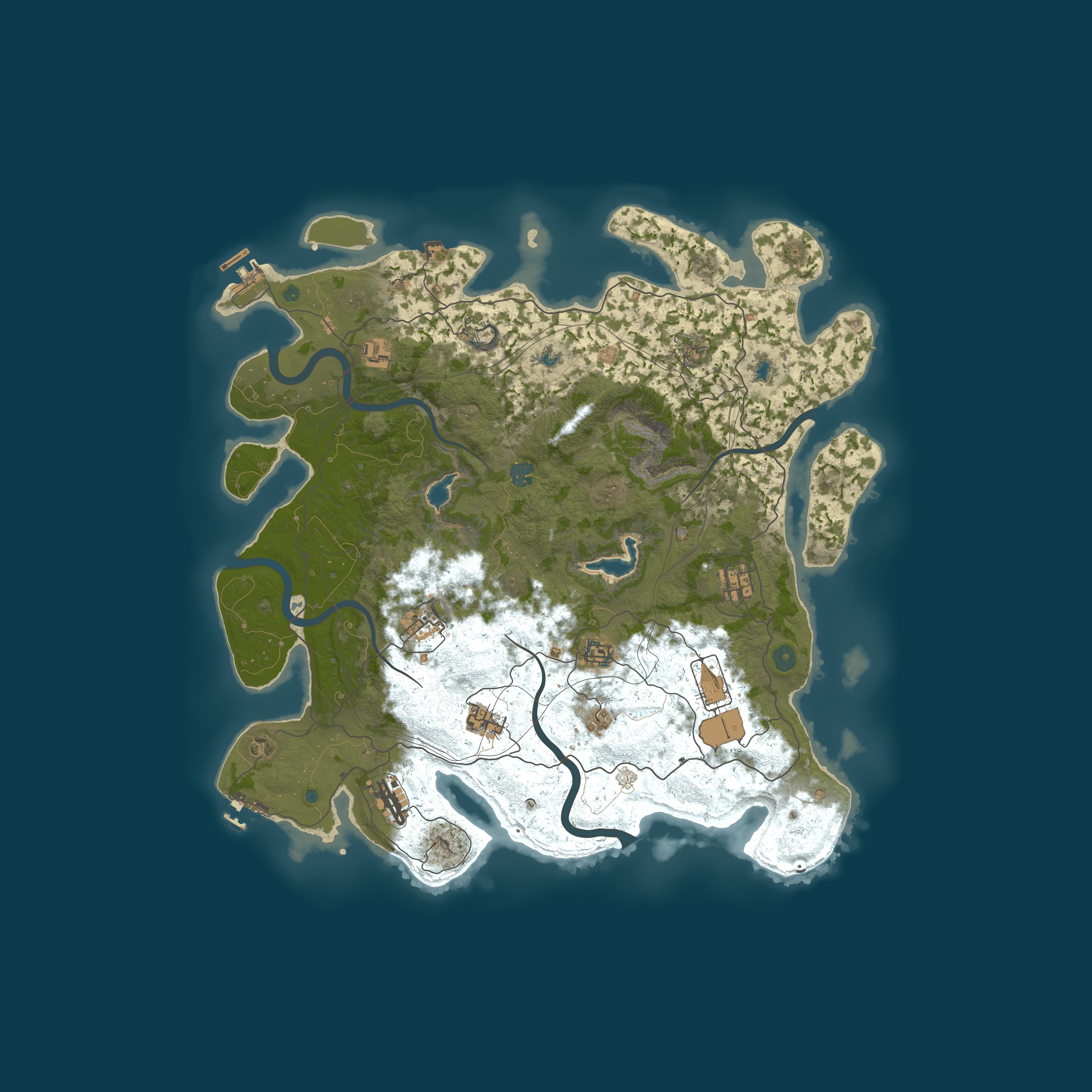 Map for Scandinavian survival PVE | 3X | Raidable bases