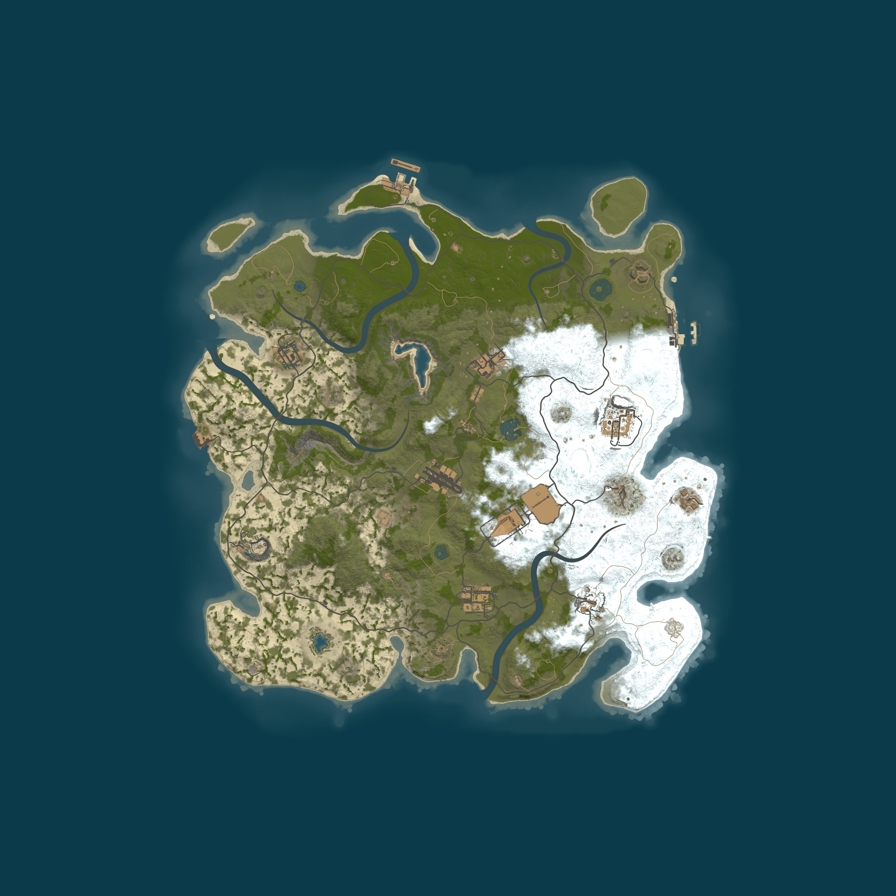 Map for RustyOG PvE+ | Zombies | Skills | Raidable Bases | Events