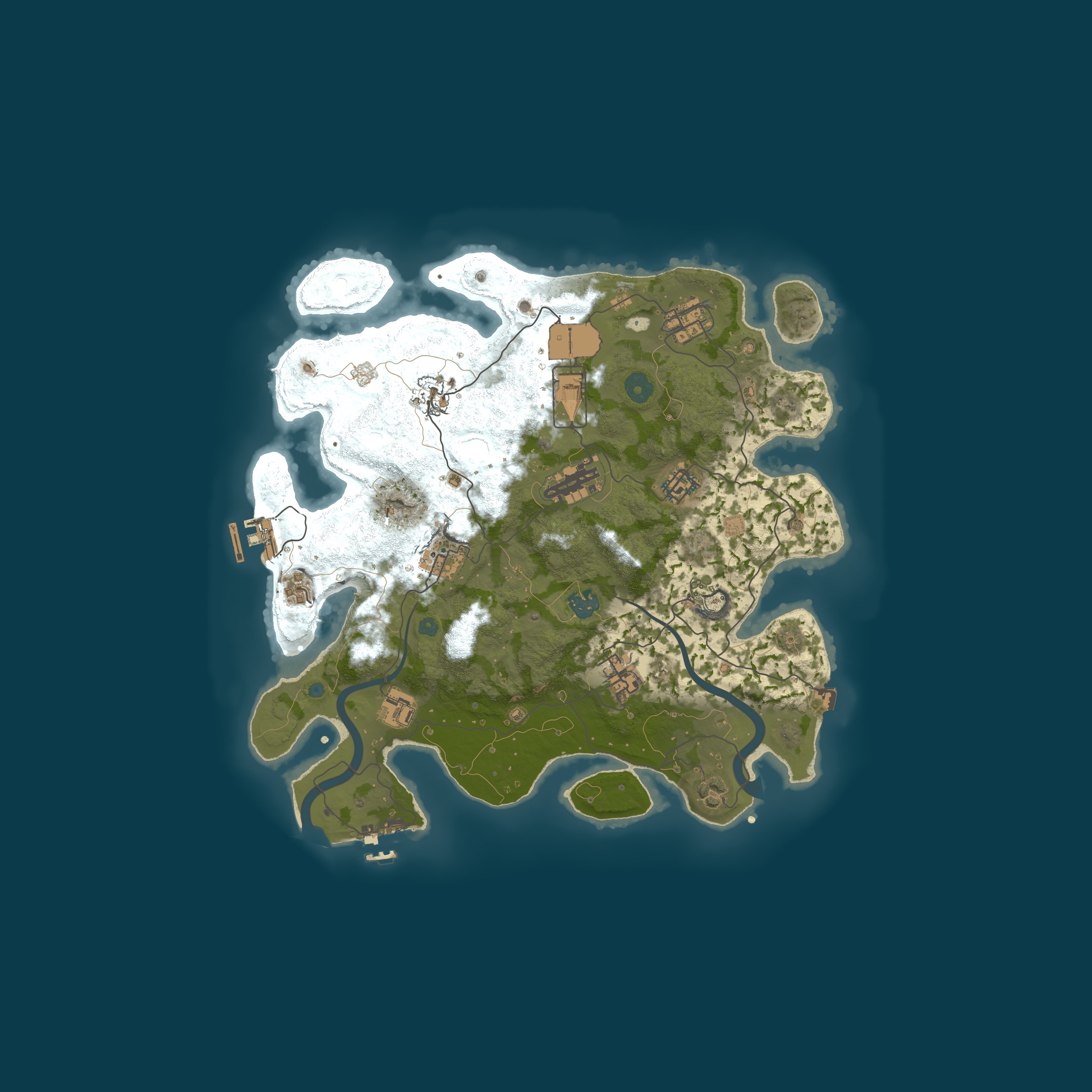 Procedural Map, size 3500, seed 1992231198