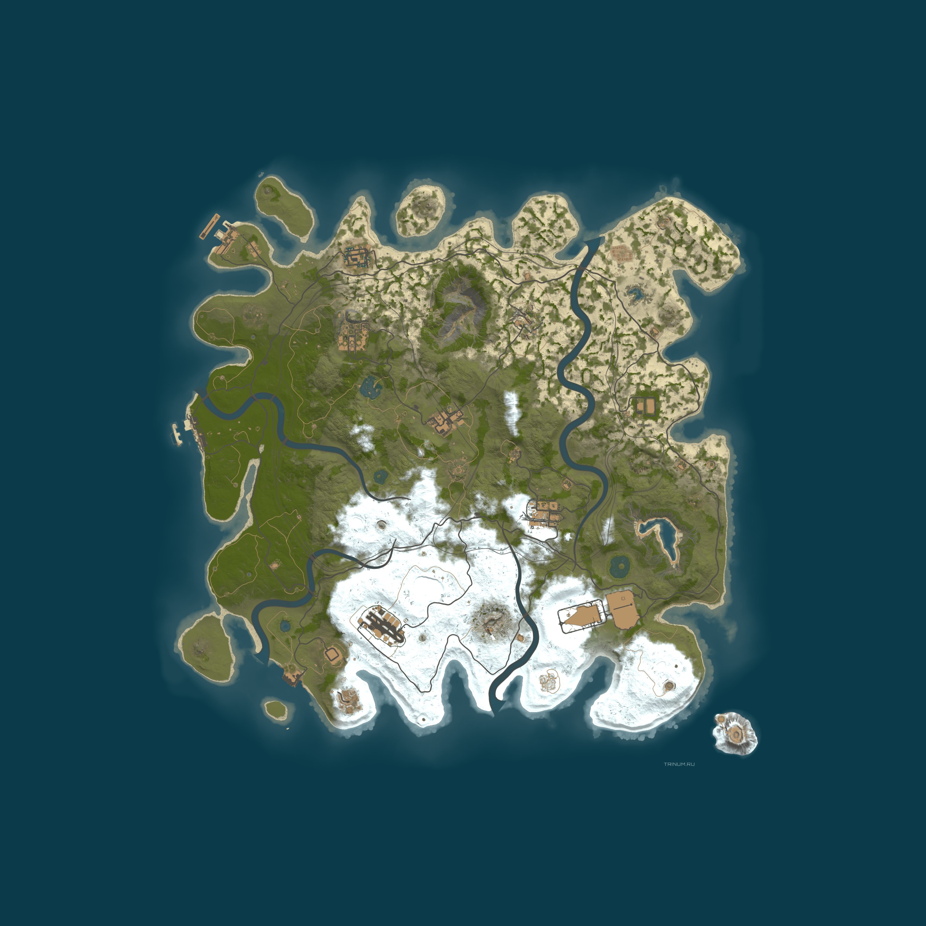 Map for TRINUM.RU PVE NoKill NoRaid Skills Artifacts Boss Zombie
