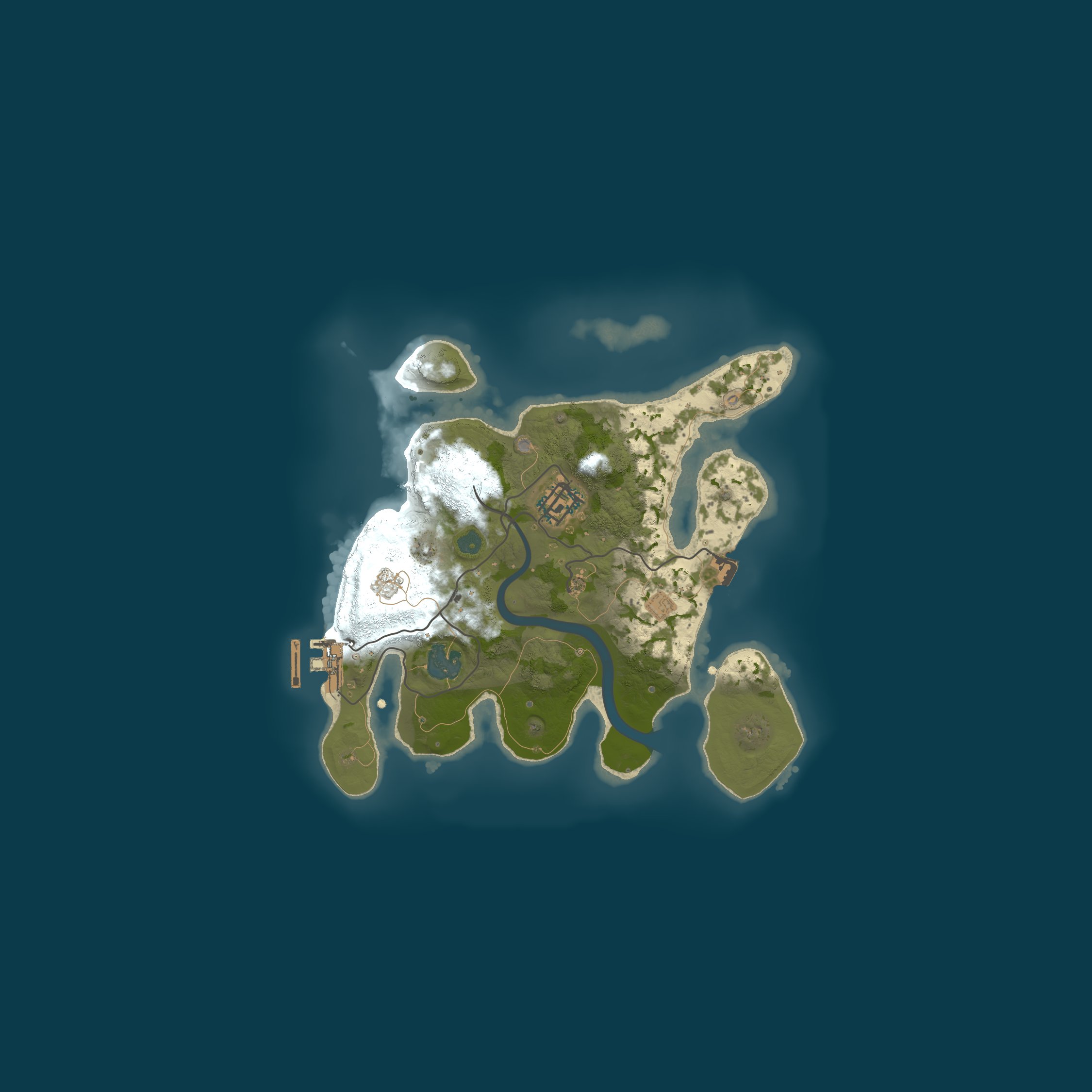 Map for The Rust Server PVP Raidable Bases