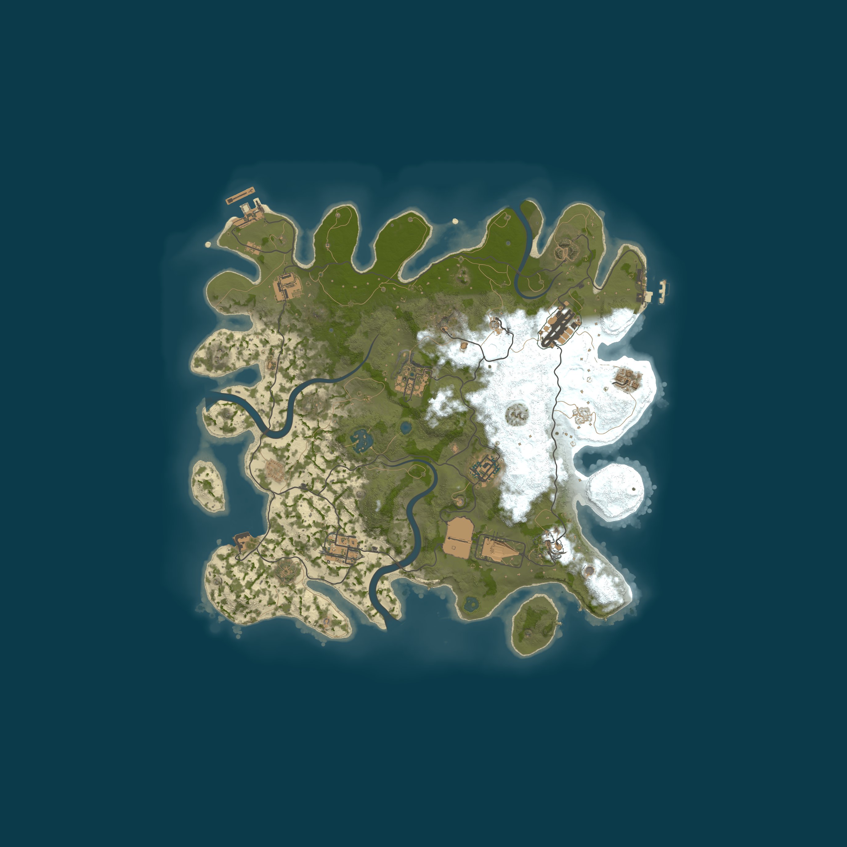 Procedural Map, size 3500, seed 1786713684
