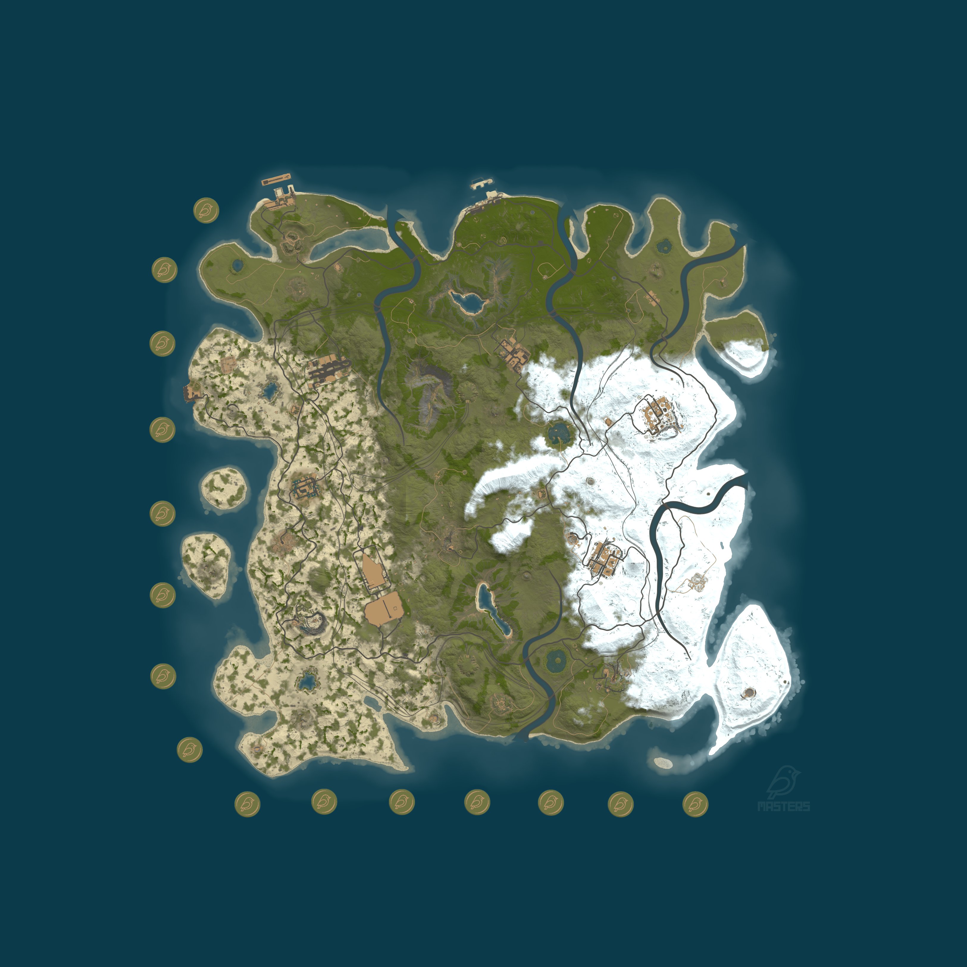 Map for [EU] Masters 10X PVE++ | LEGENDARY WEAPONS | EPIC TOOLS |