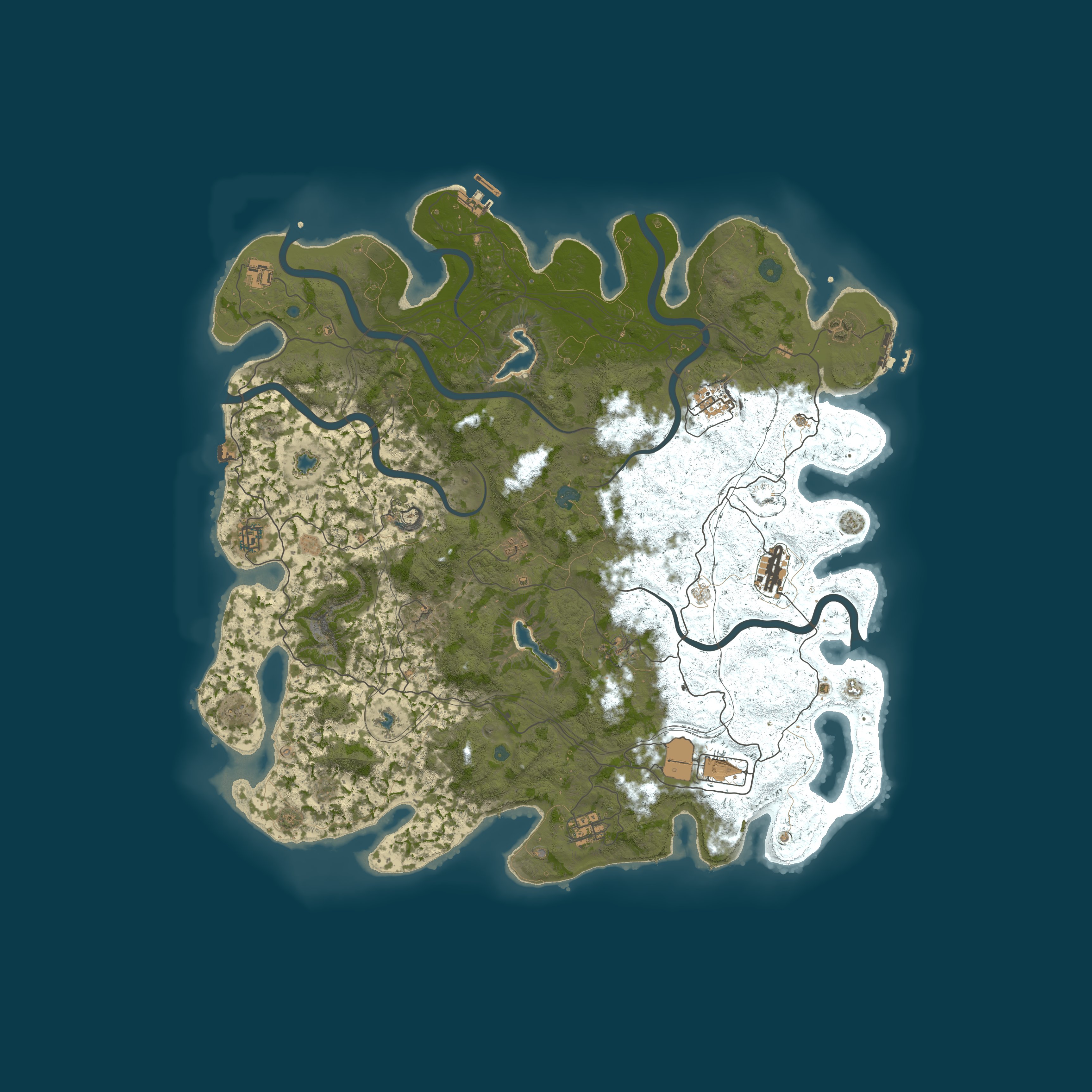 Map for Dervish | 10x PVE + PVP Zones | Raidable Bases | Linux Friendly