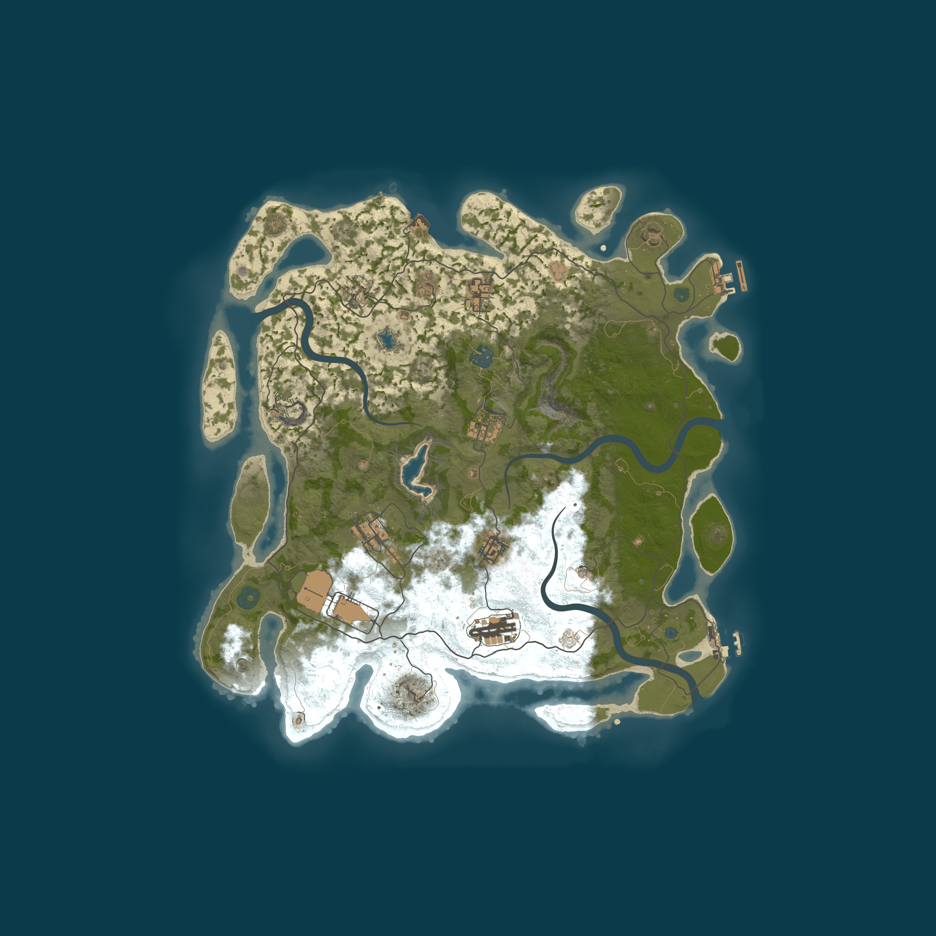 Map for Survivors Cove - PVE - CustomAI|Raidable Bases|Convoys|Quests|L