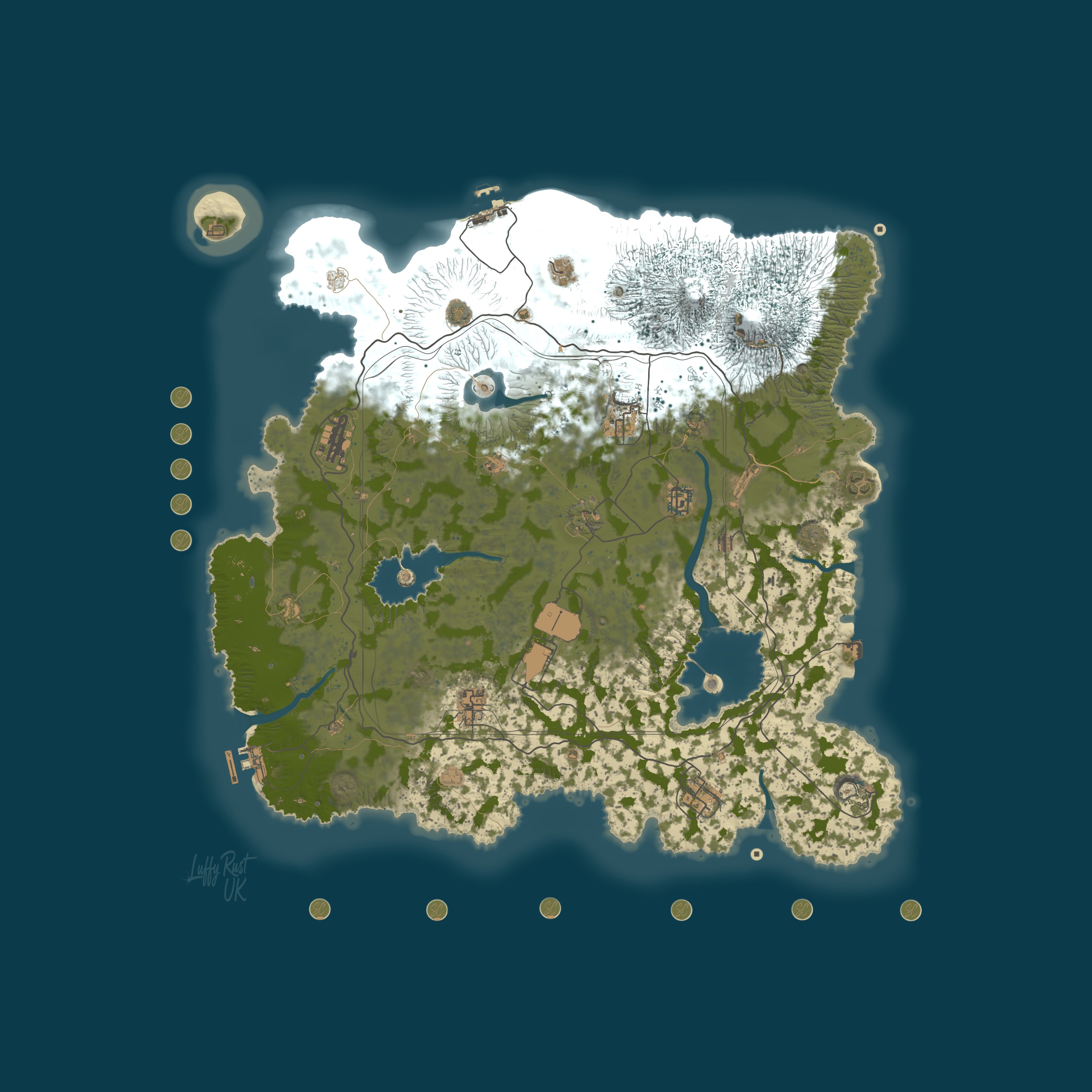 Map for LuffyRust London UK - 10xPvE|NoBP|Kits|Skins|Backpacks