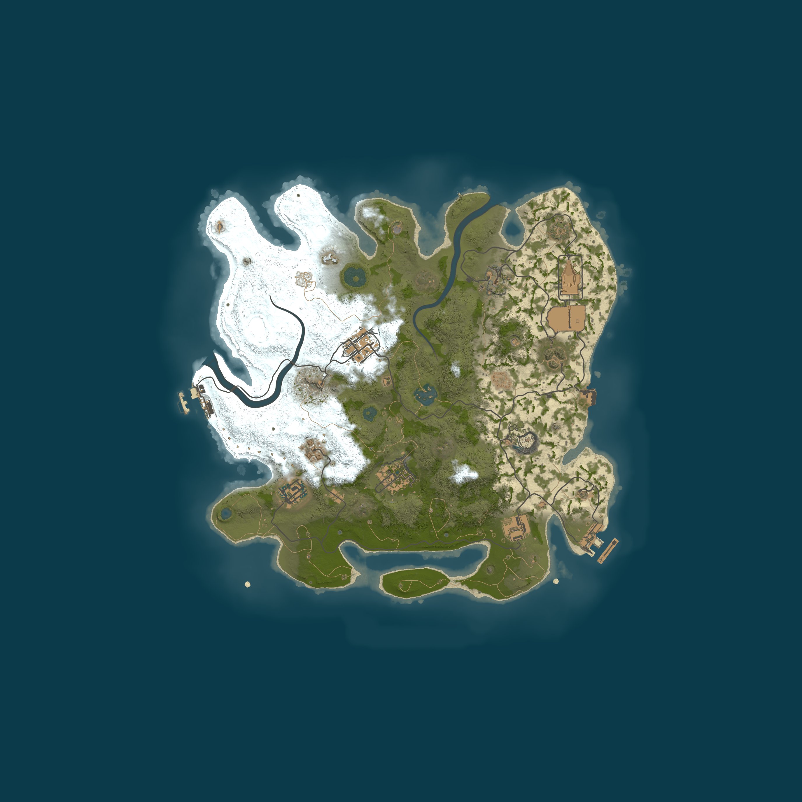 Procedural Map, size 3500, seed 2093634448