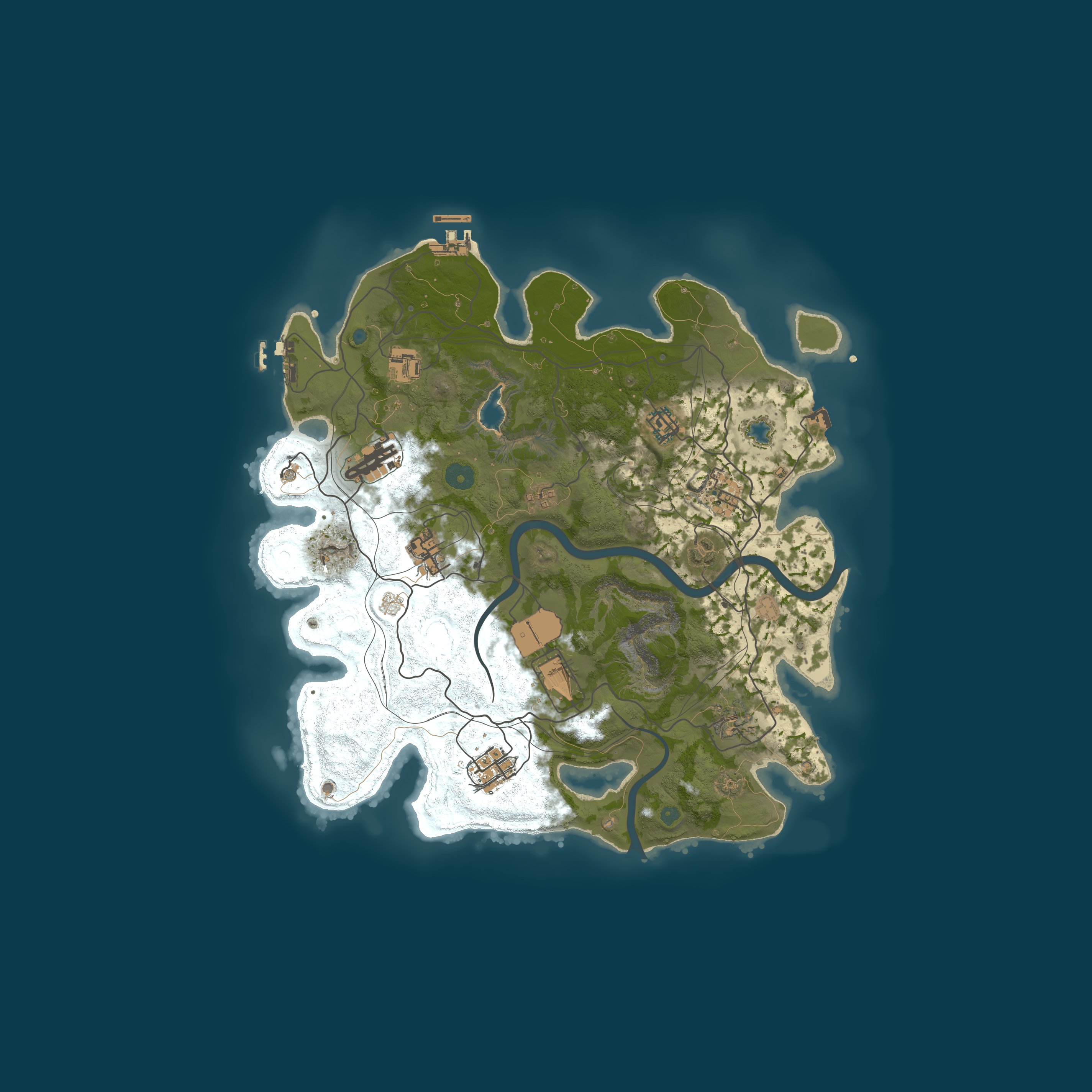 Procedural Map, size 3700, seed 2136673020
