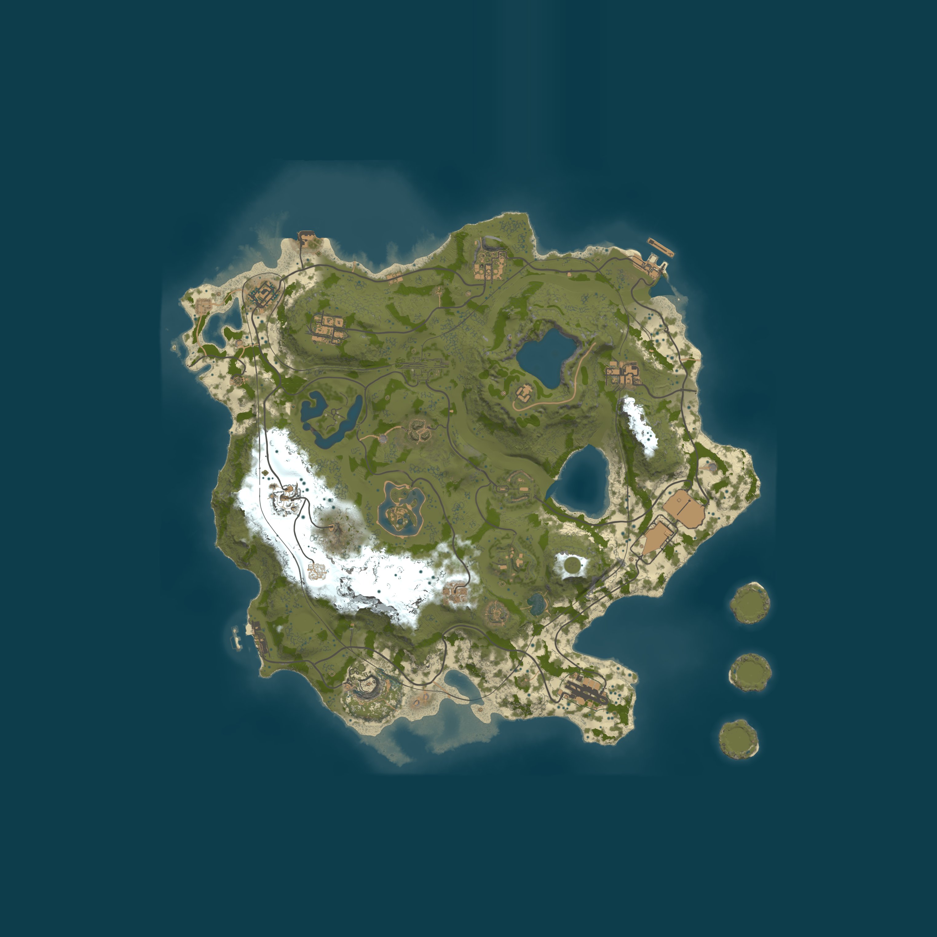 Map for Forbidden Lands PvE 10x, raidable bases, abandoned bases