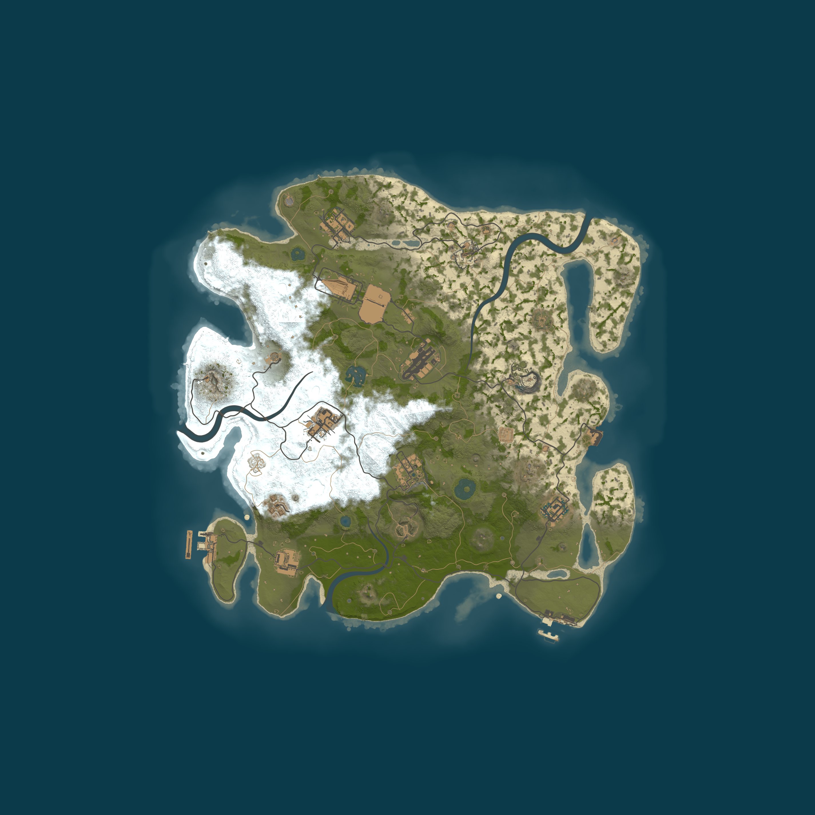 Procedural Map, size 3700, seed 1825885109