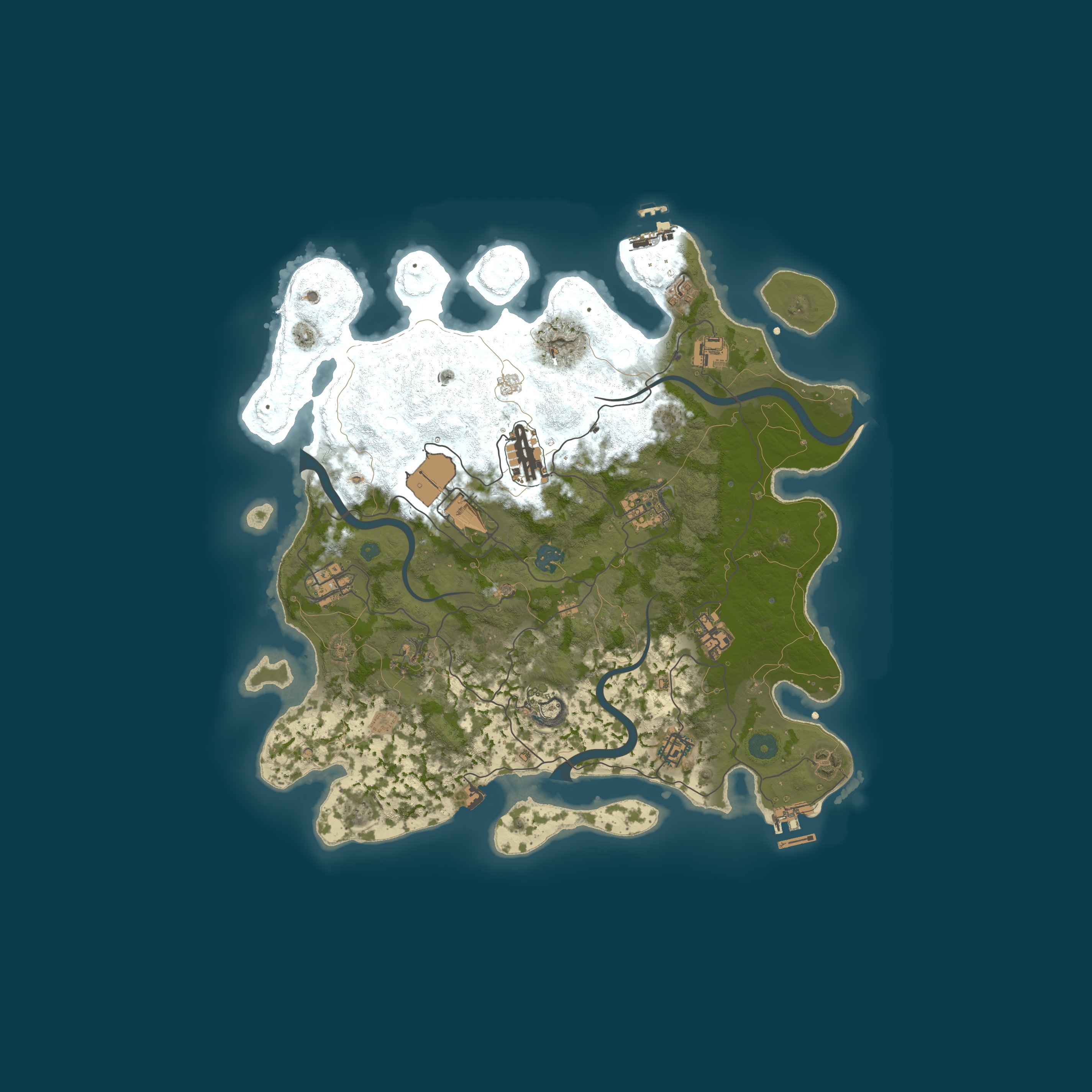 Procedural Map, size 3700, seed 2078046627