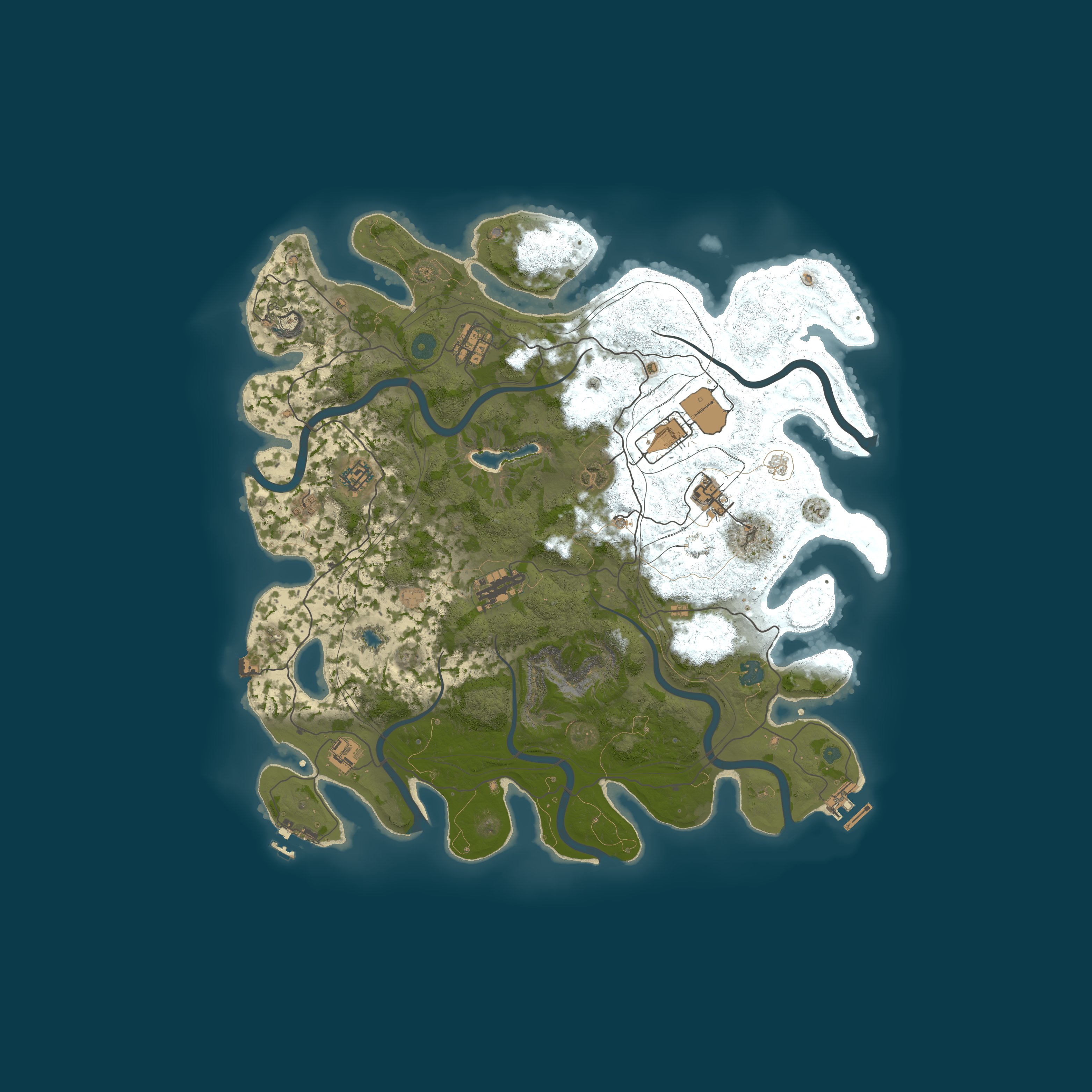 Map for NEVERLAND X10 PVE, custom weapons, raidable bases, abandoned ba