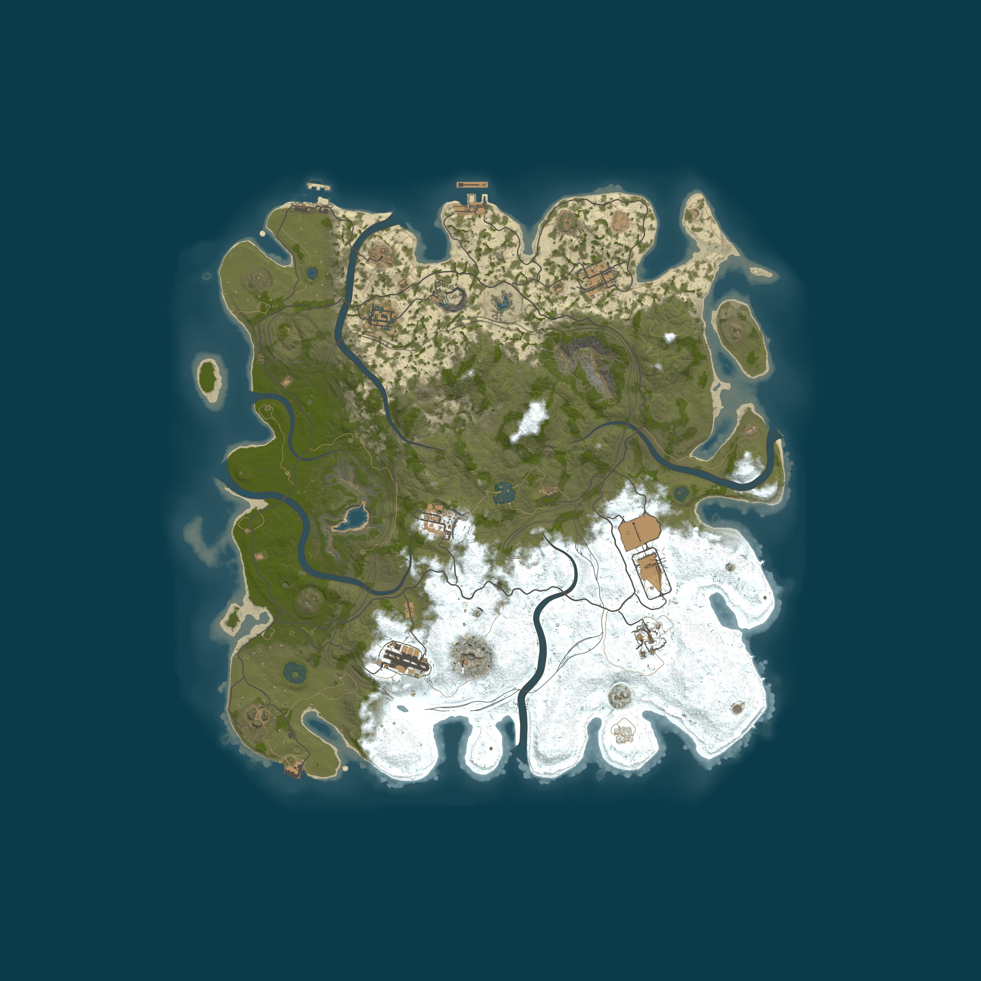Map for #4 WIN-RUST | PVE | x2/x3 | BOSSES|ZOMBIE|EXP|RAIDBASES|SHOP