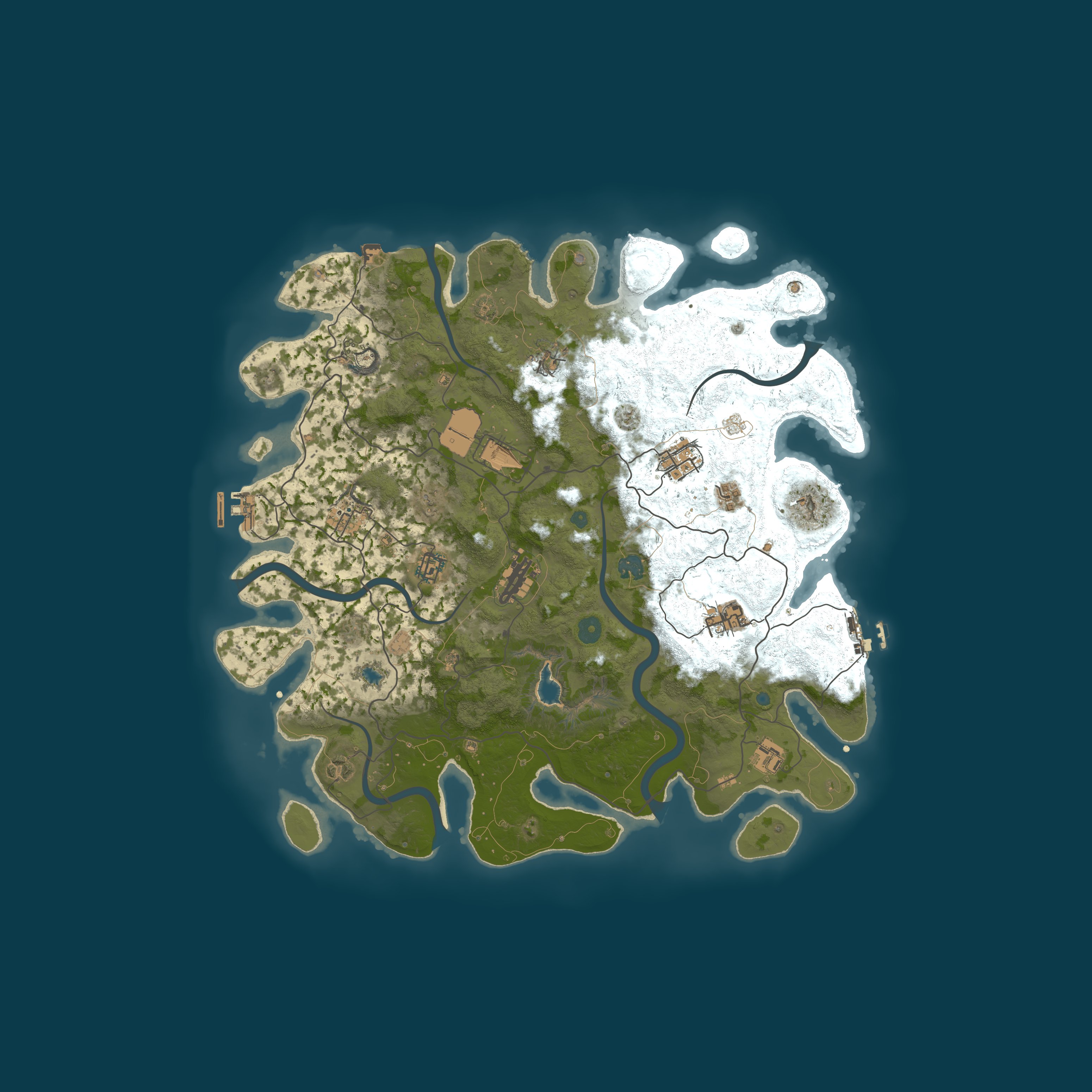 Map for Outland PvE | Raidable Bases | Bots | 2x
