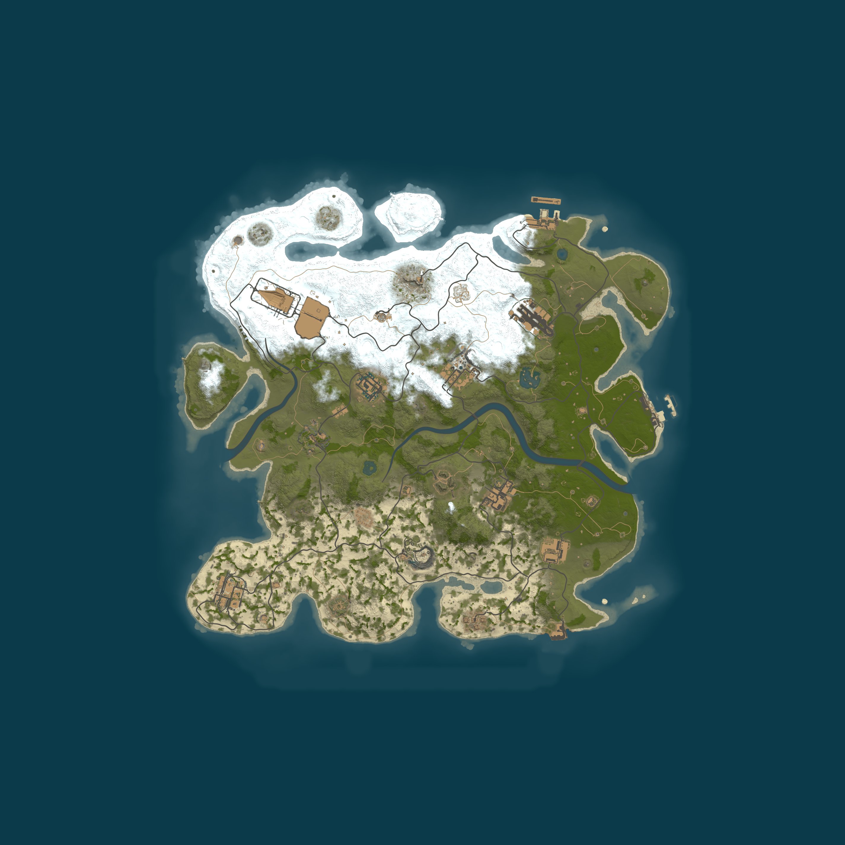 Procedural Map, size 3700, seed 1631671337