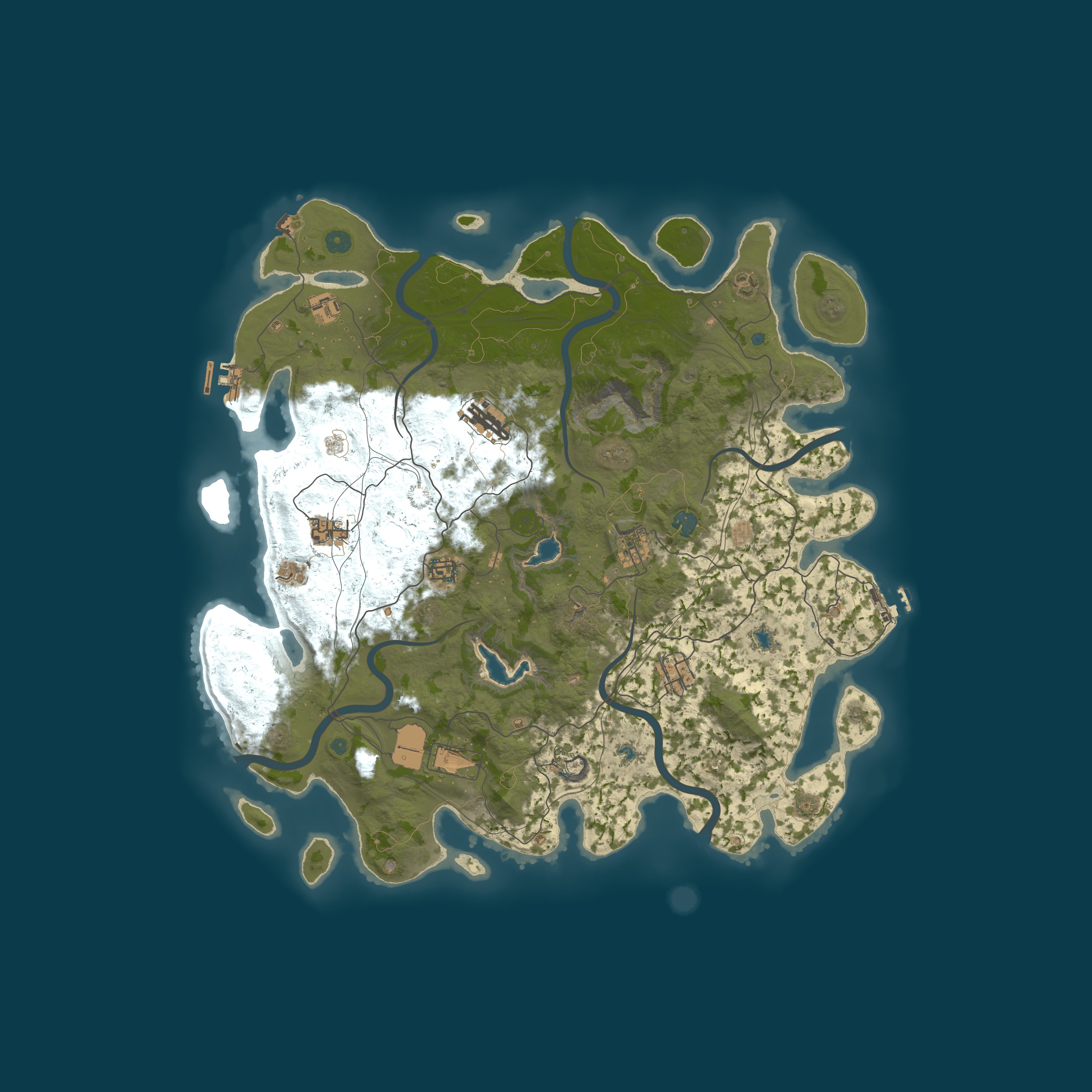 Map for [AU] RustEZ Scourge PvE | Zombies | No Raiding | No Killing