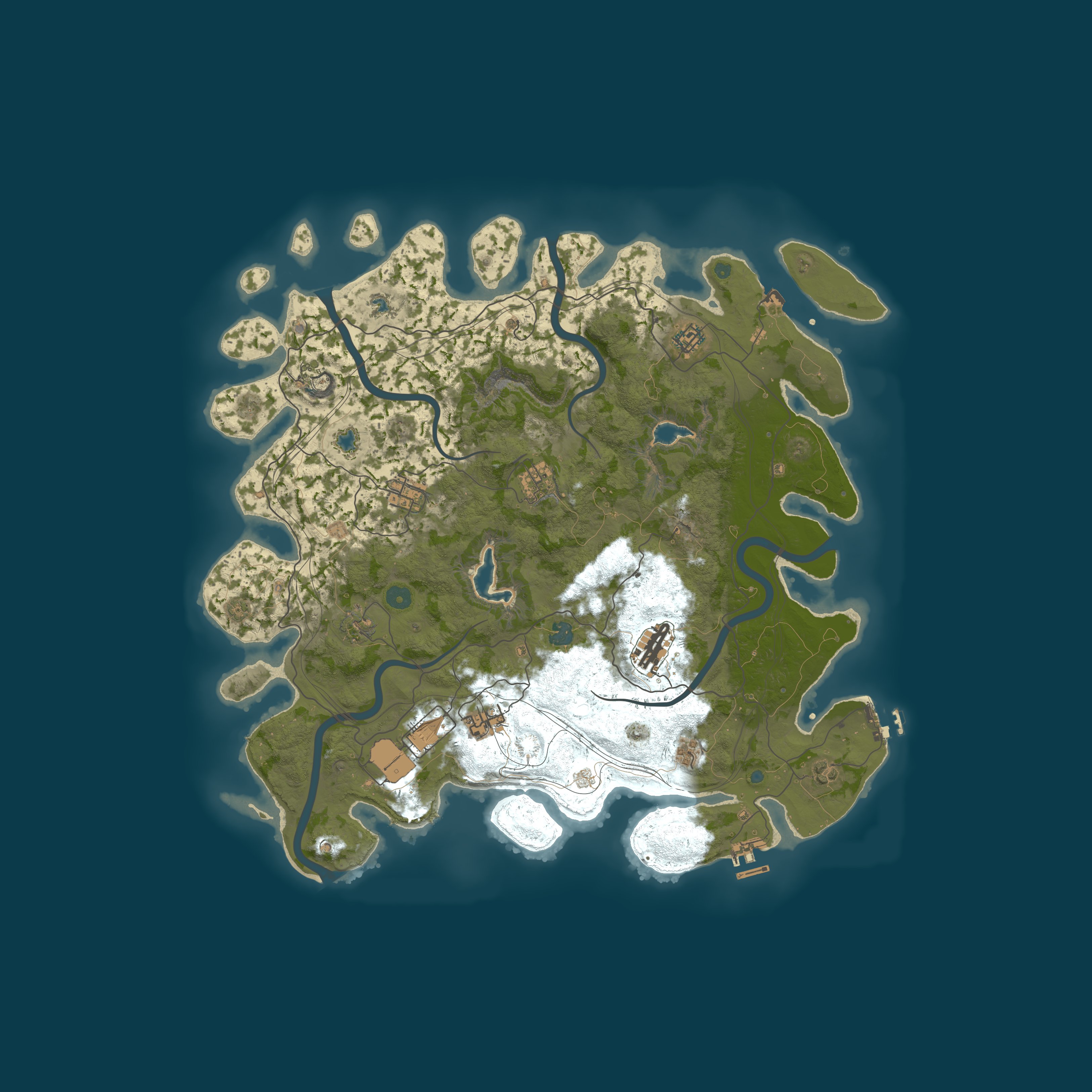 Map for Scandinavian survival PVE | 3X | Raidable bases