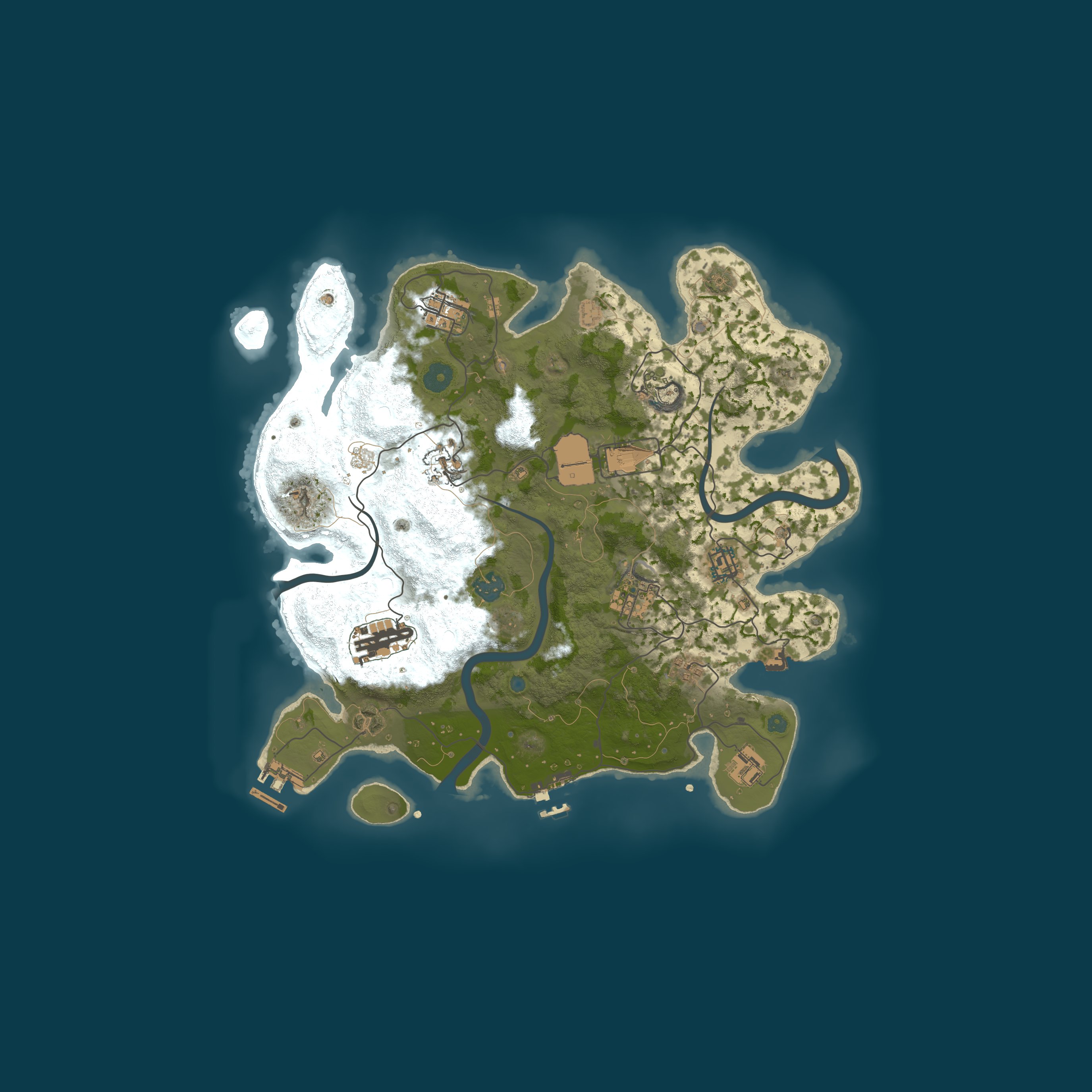 Procedural Map, size 3500, seed 221432385