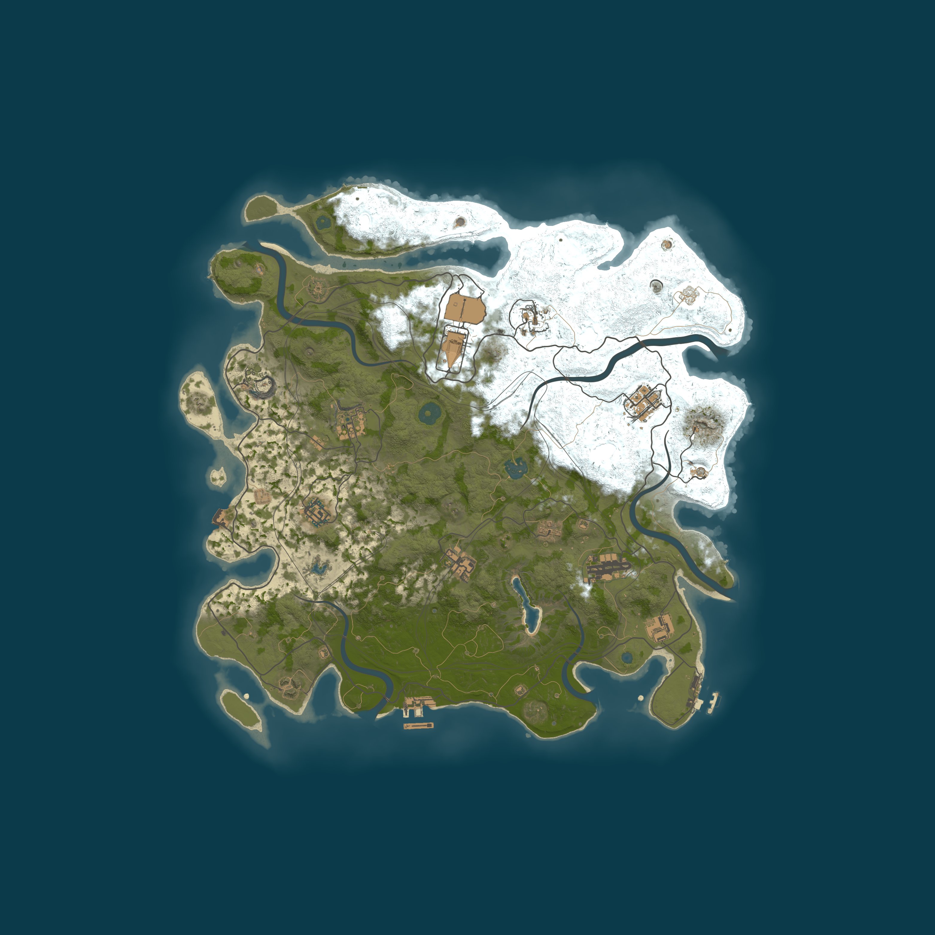 Map for NEVERLAND X100 PVE USA, raidable bases, abandoned bases, skills