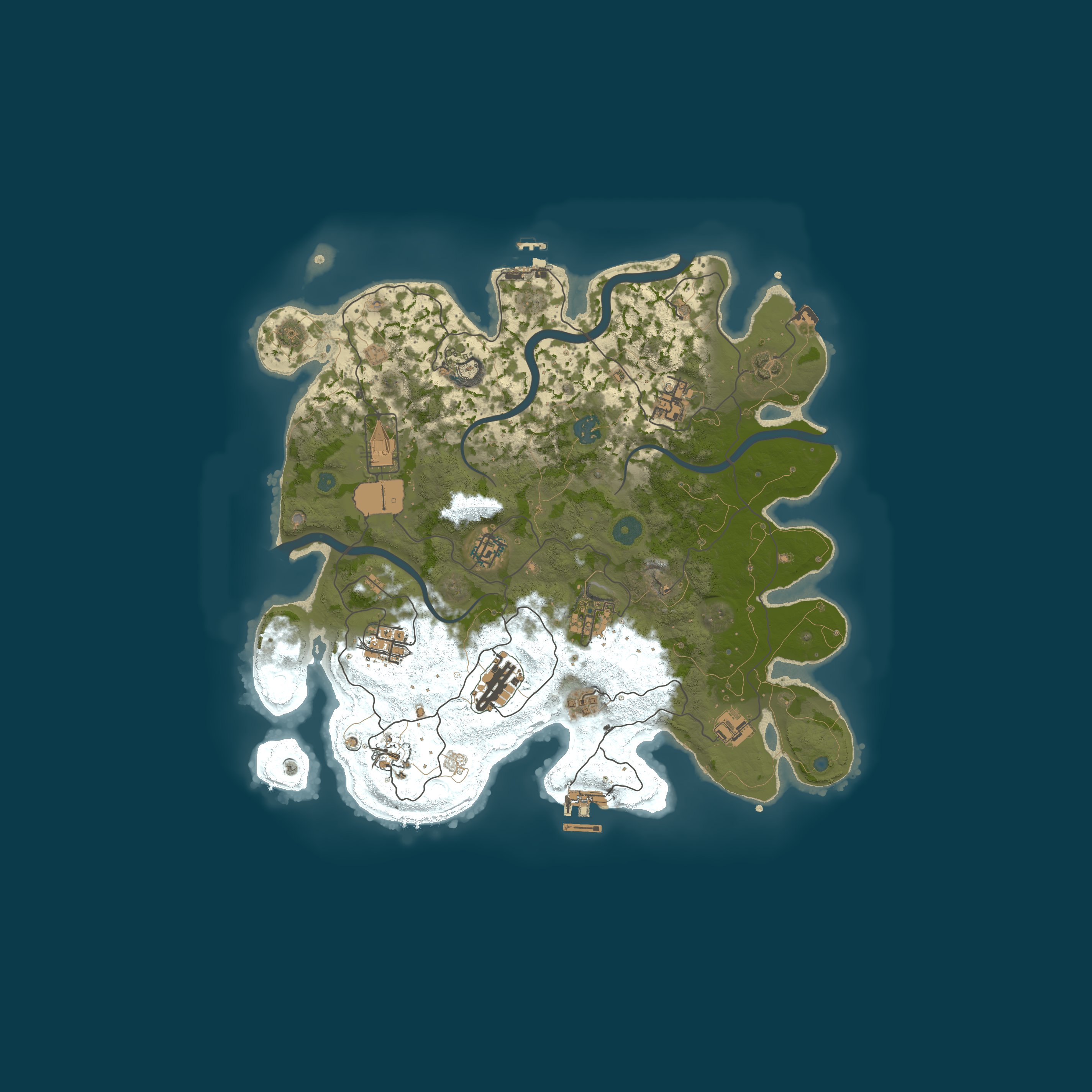 Procedural Map, size 3700, seed 1615174243