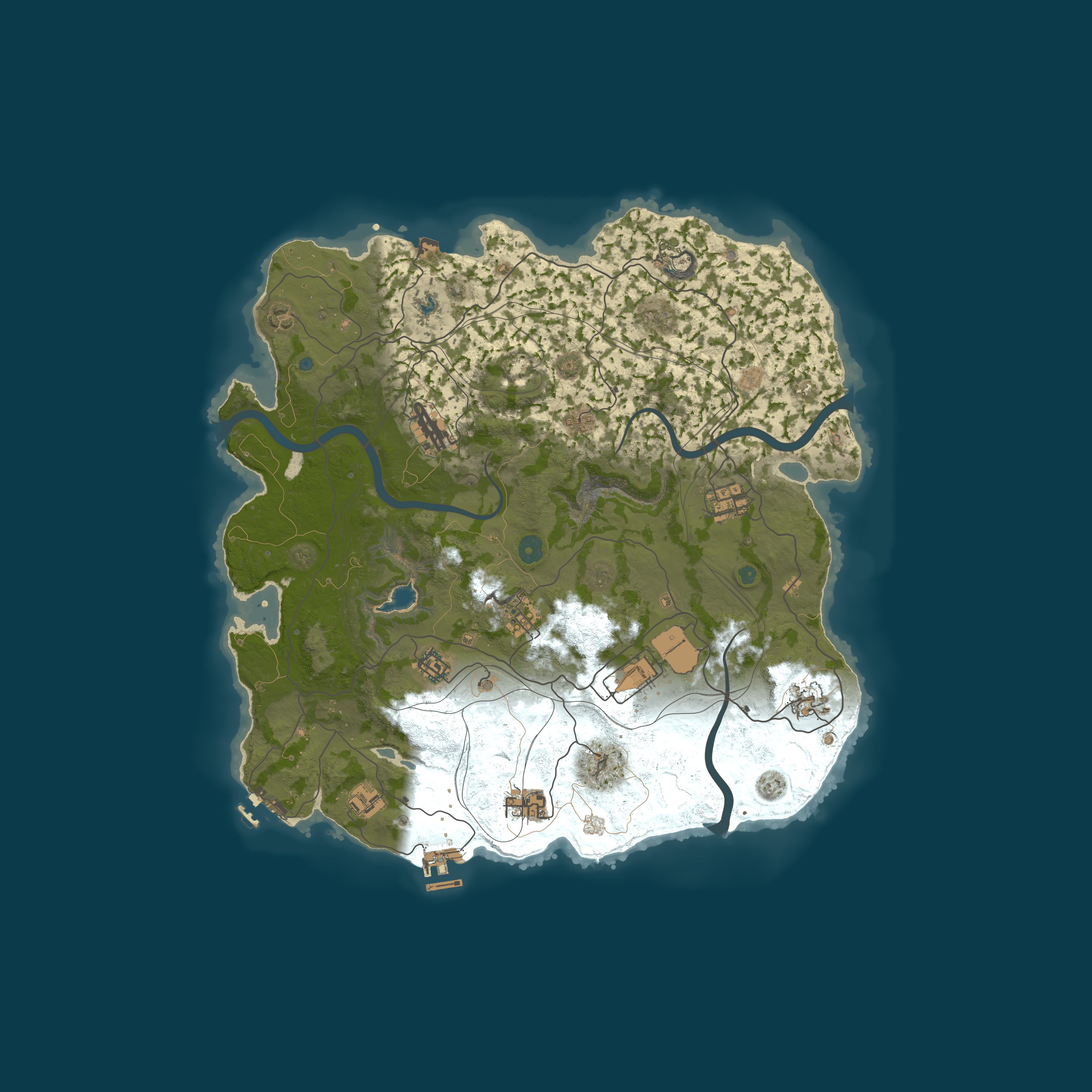 Rustafied Custom Map, size 4000, seed 803095545