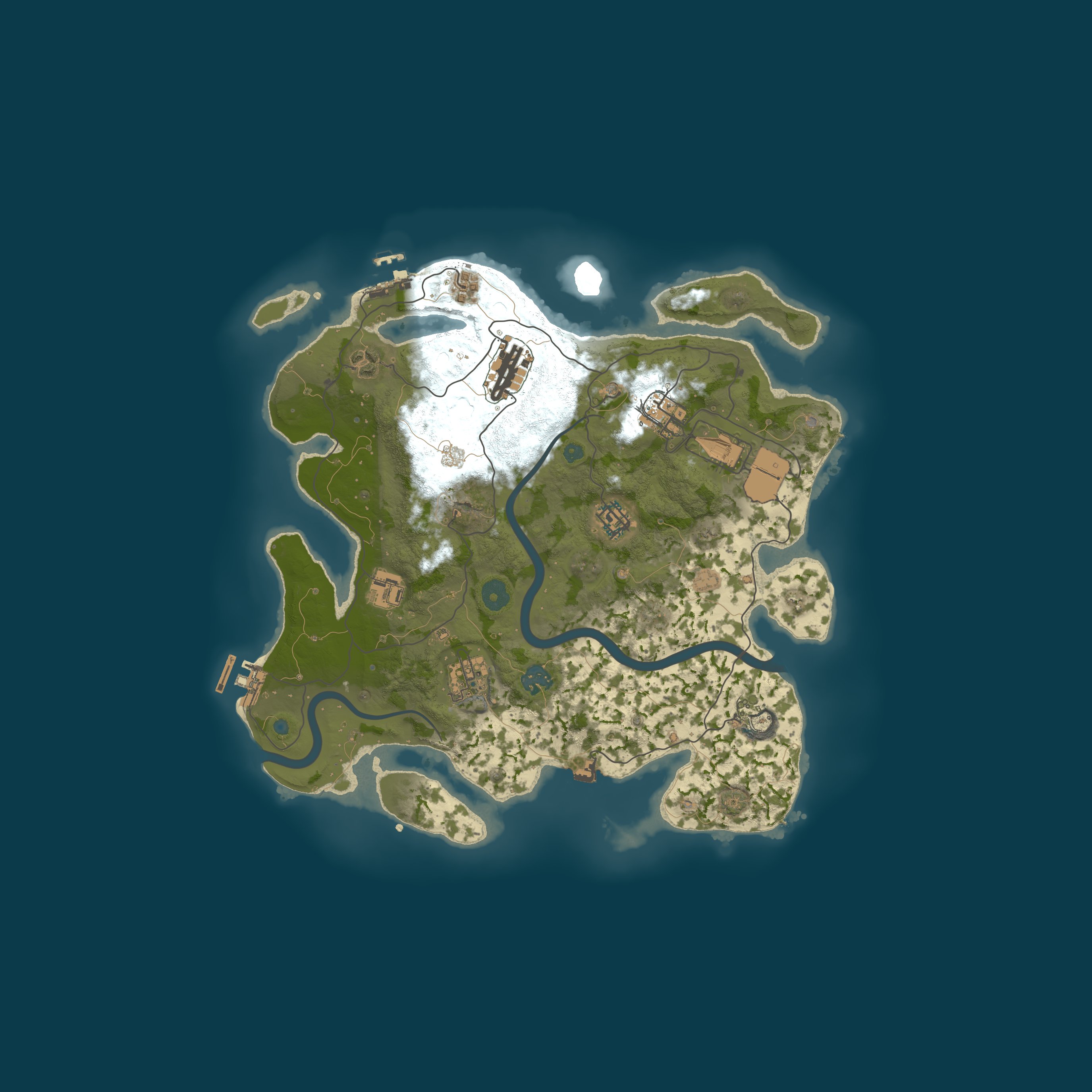 Procedural Map, size 3500, seed 124720684