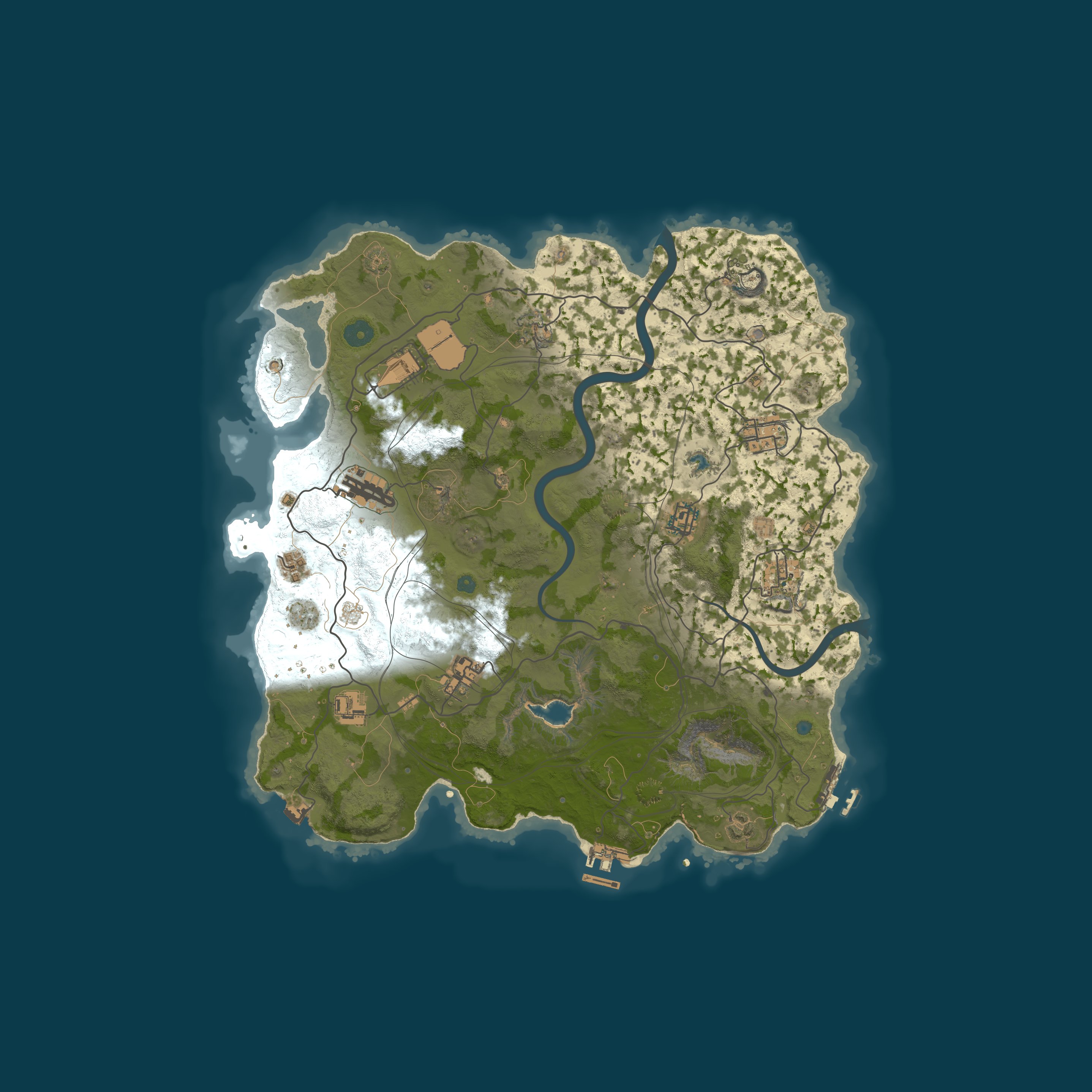Rustafied Custom Map, size 3750, seed 764220870