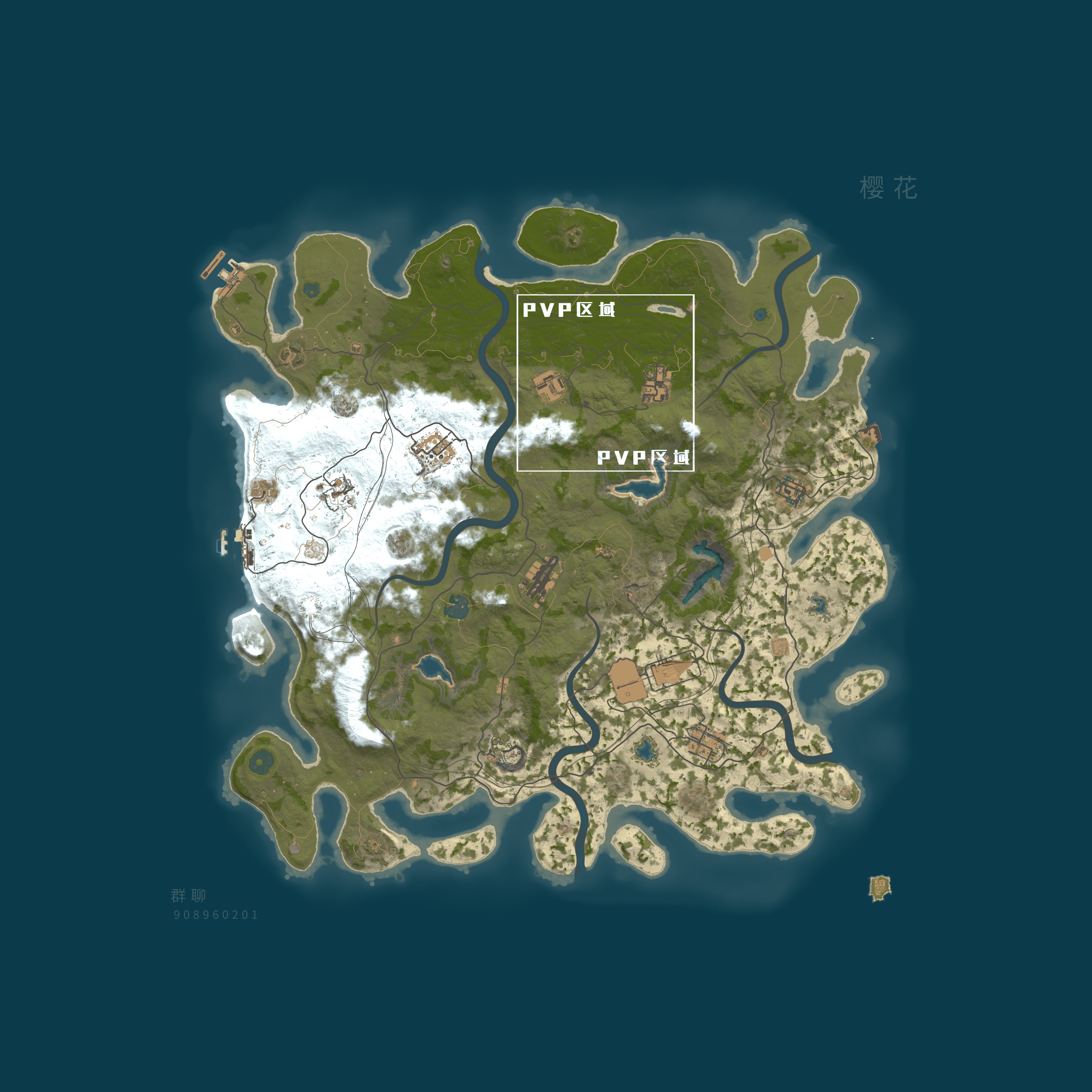 Map for 【萌新】不掉落/NPC复仇/PVE/多生态/田园