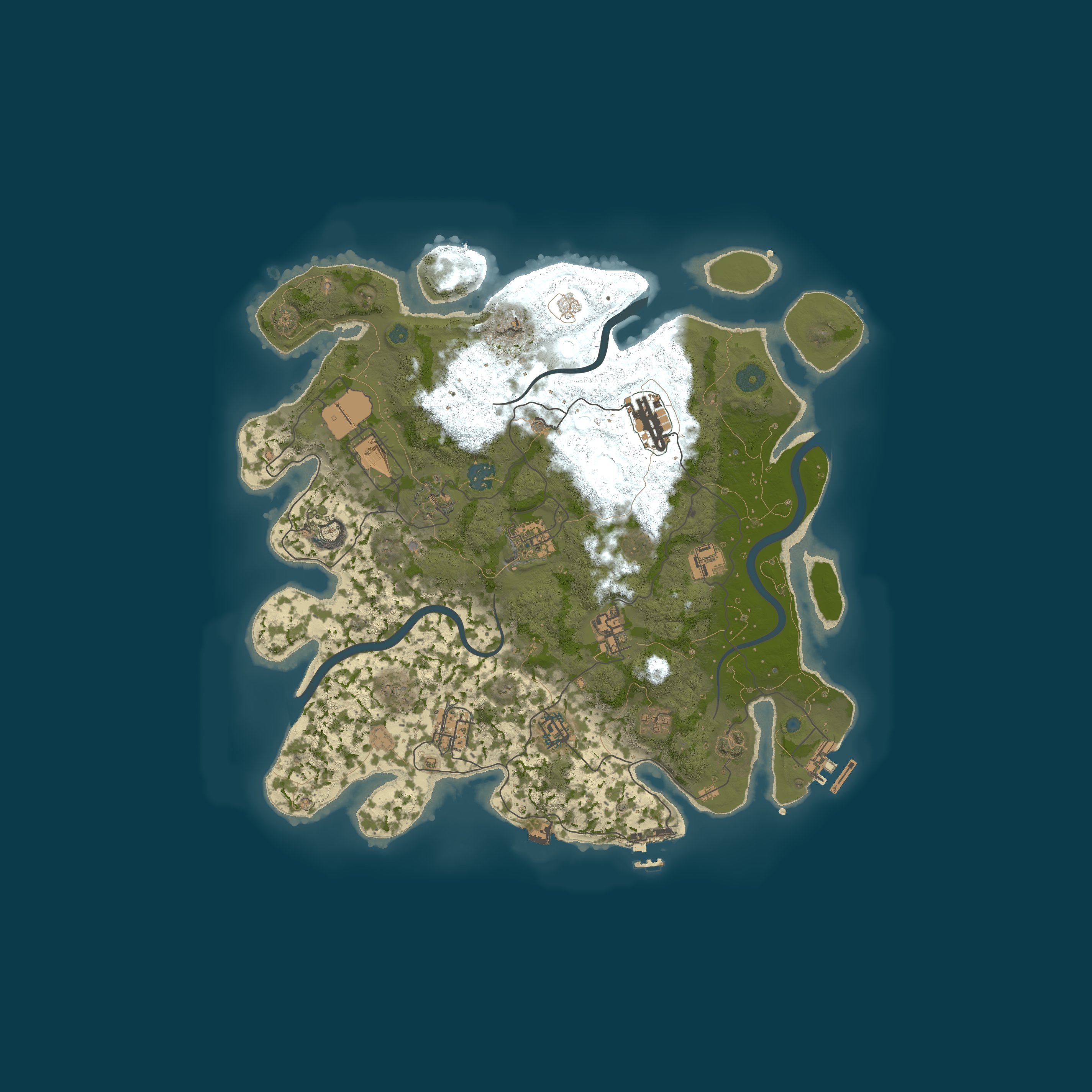 Procedural Map, size 3700, seed 1894013652