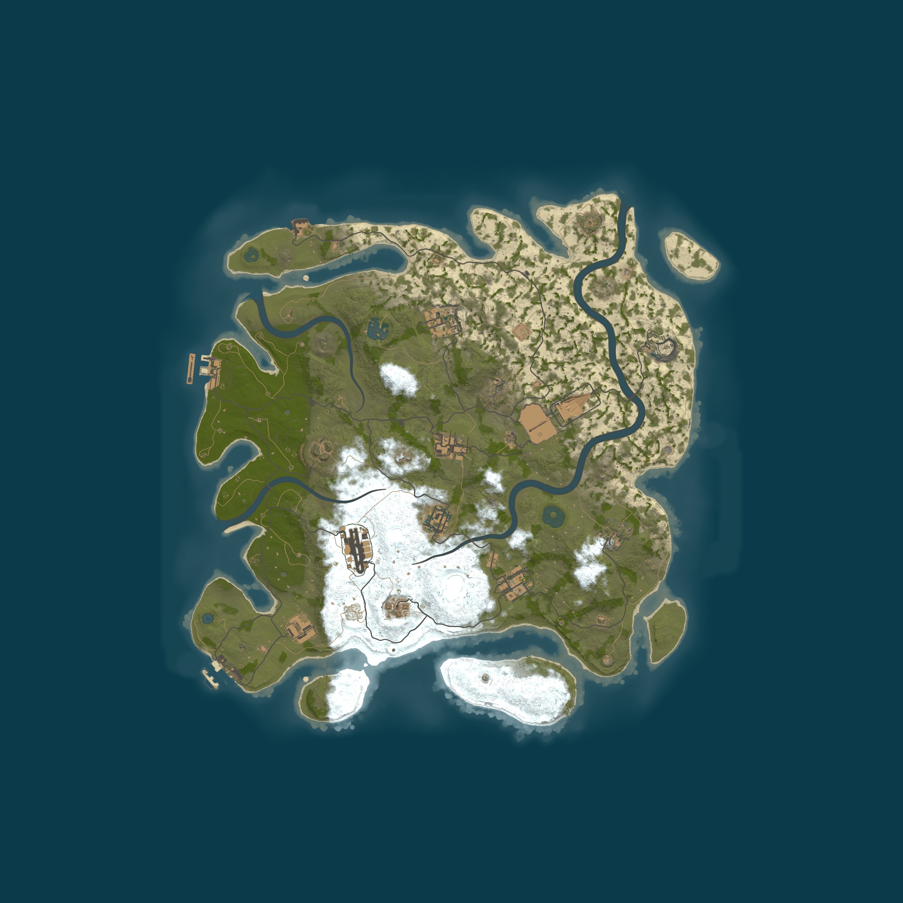 Procedural Map, size 3950, seed 1075892530