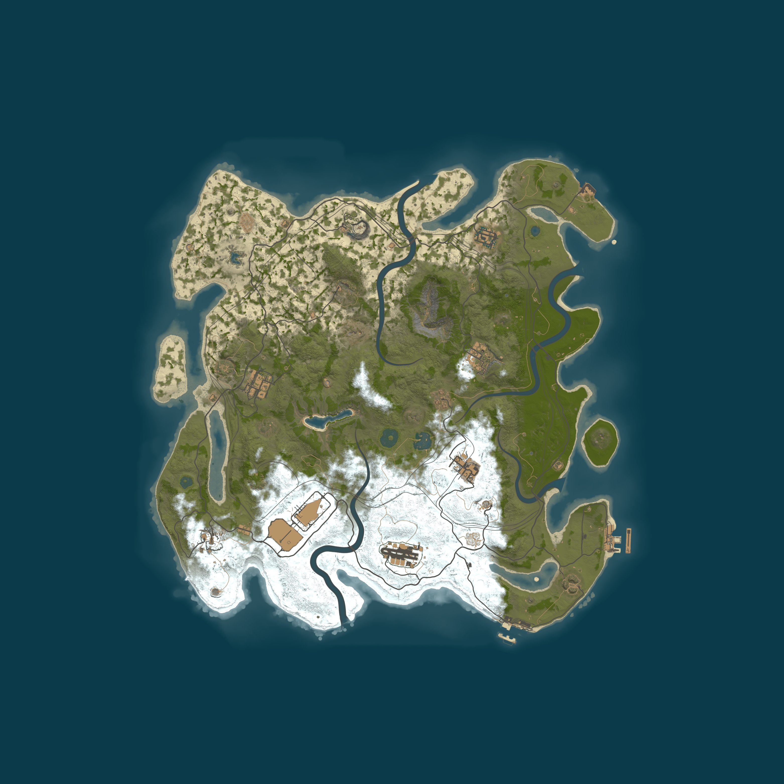 Map for Outland PvE | Raidable Bases | Bots | 2x