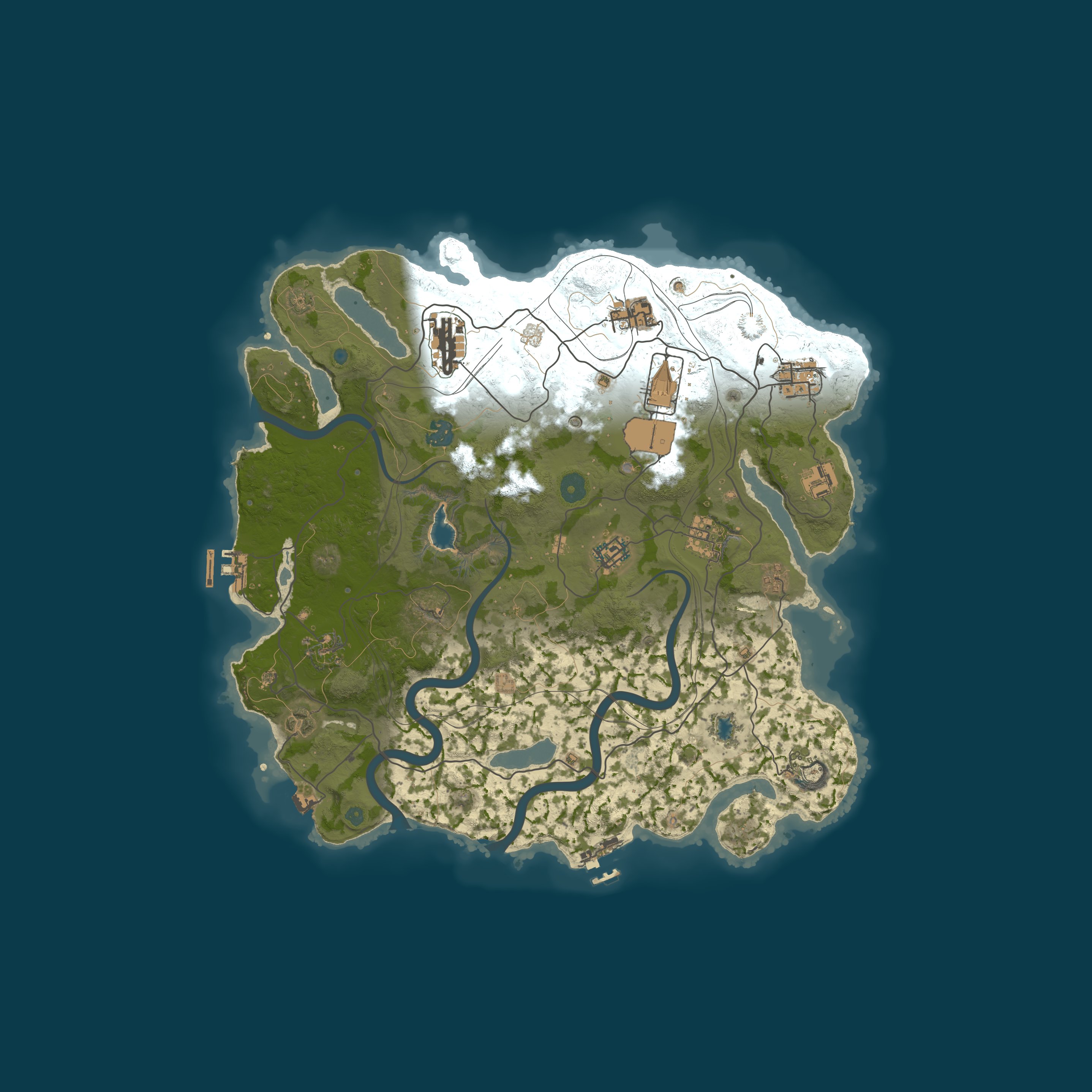Map for XRUST.CO US 3x Monthly PVE Skins - Events - Shop - TP - Kits
