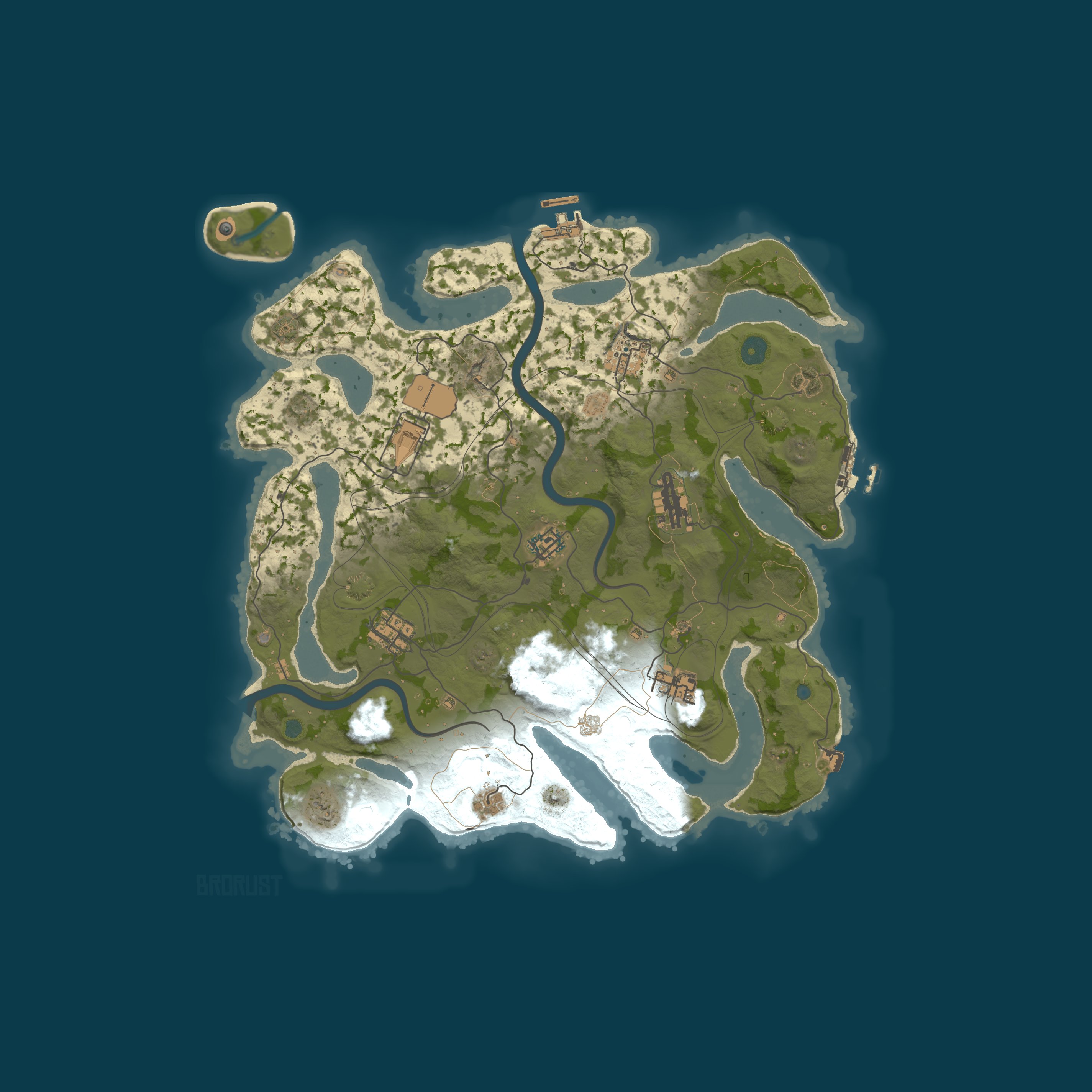 BroRust Custom Map, size 3700, seed 12508