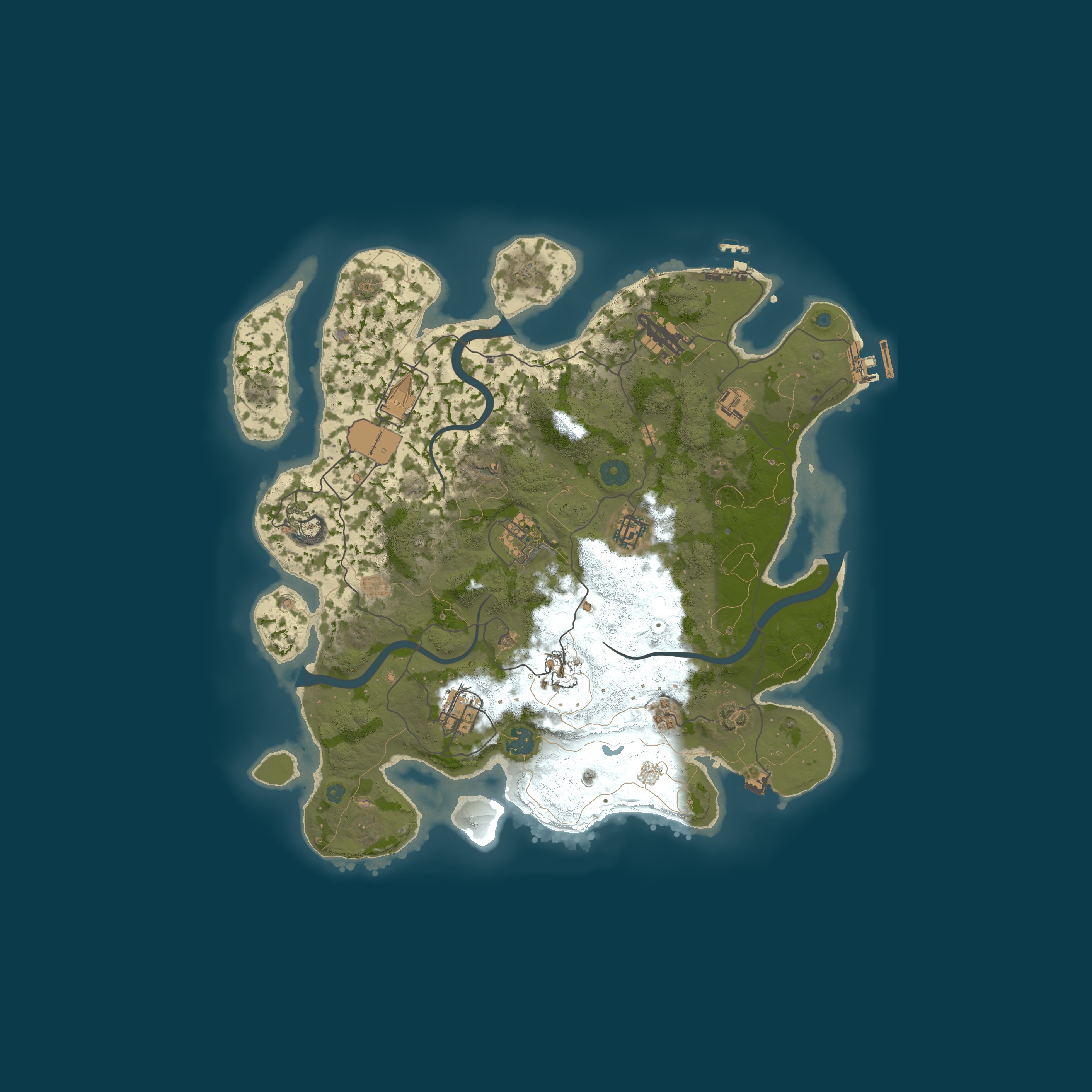 Procedural Map, size 3650, seed 1573
