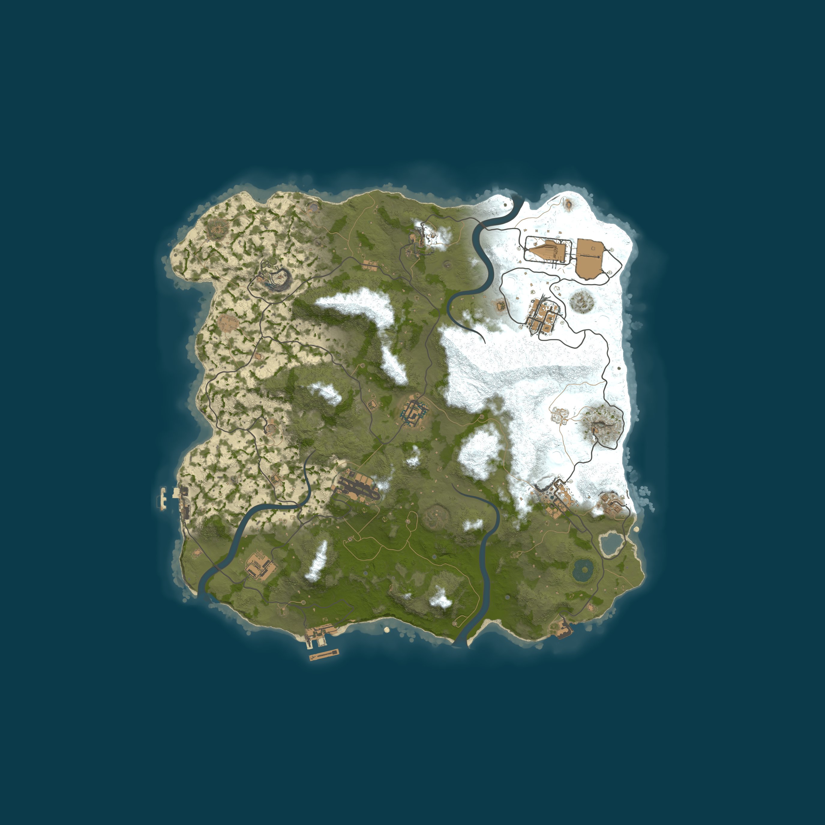 Procedural MapFPS+, size 3500, seed 121315421
