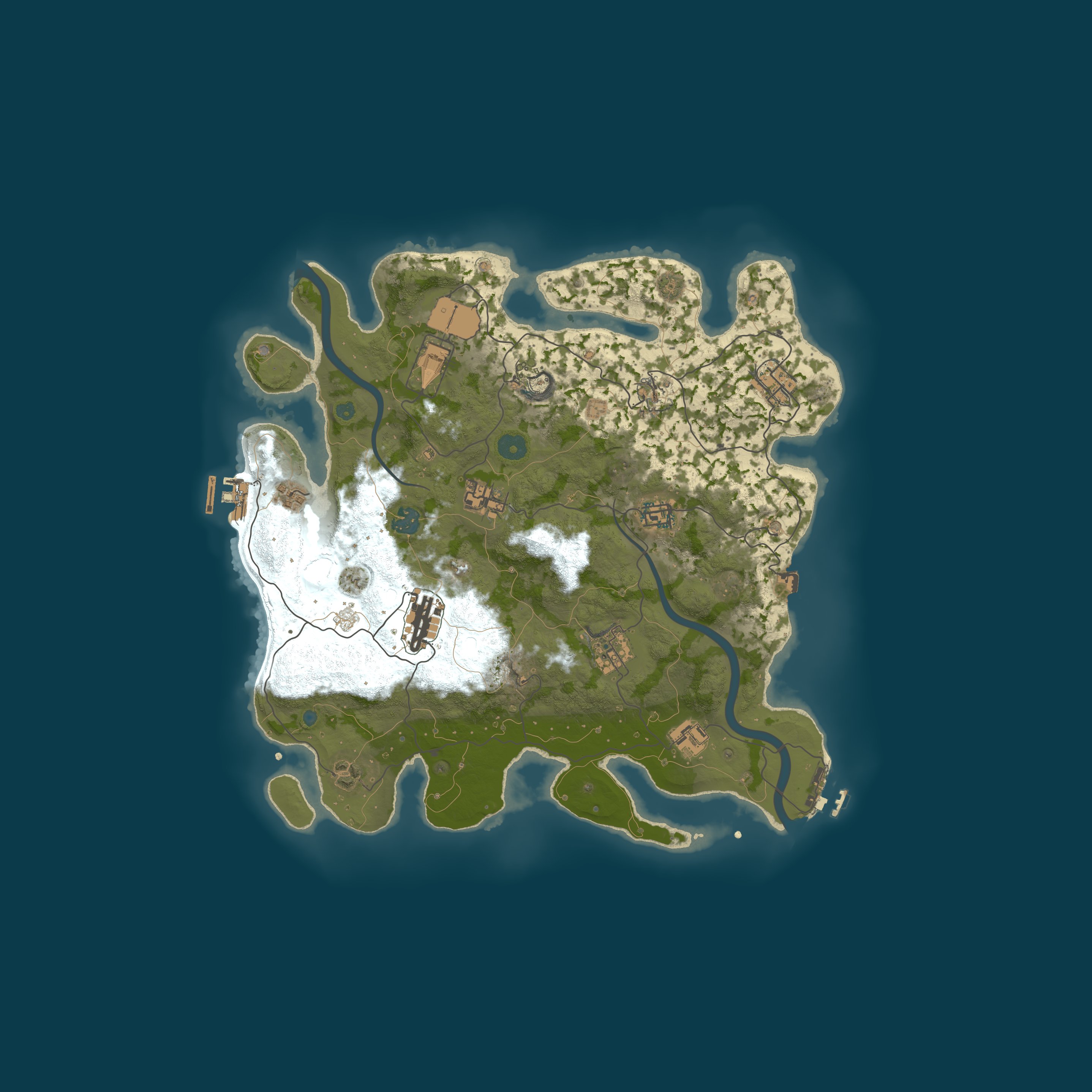 Procedural Map, size 3750, seed 2141270131