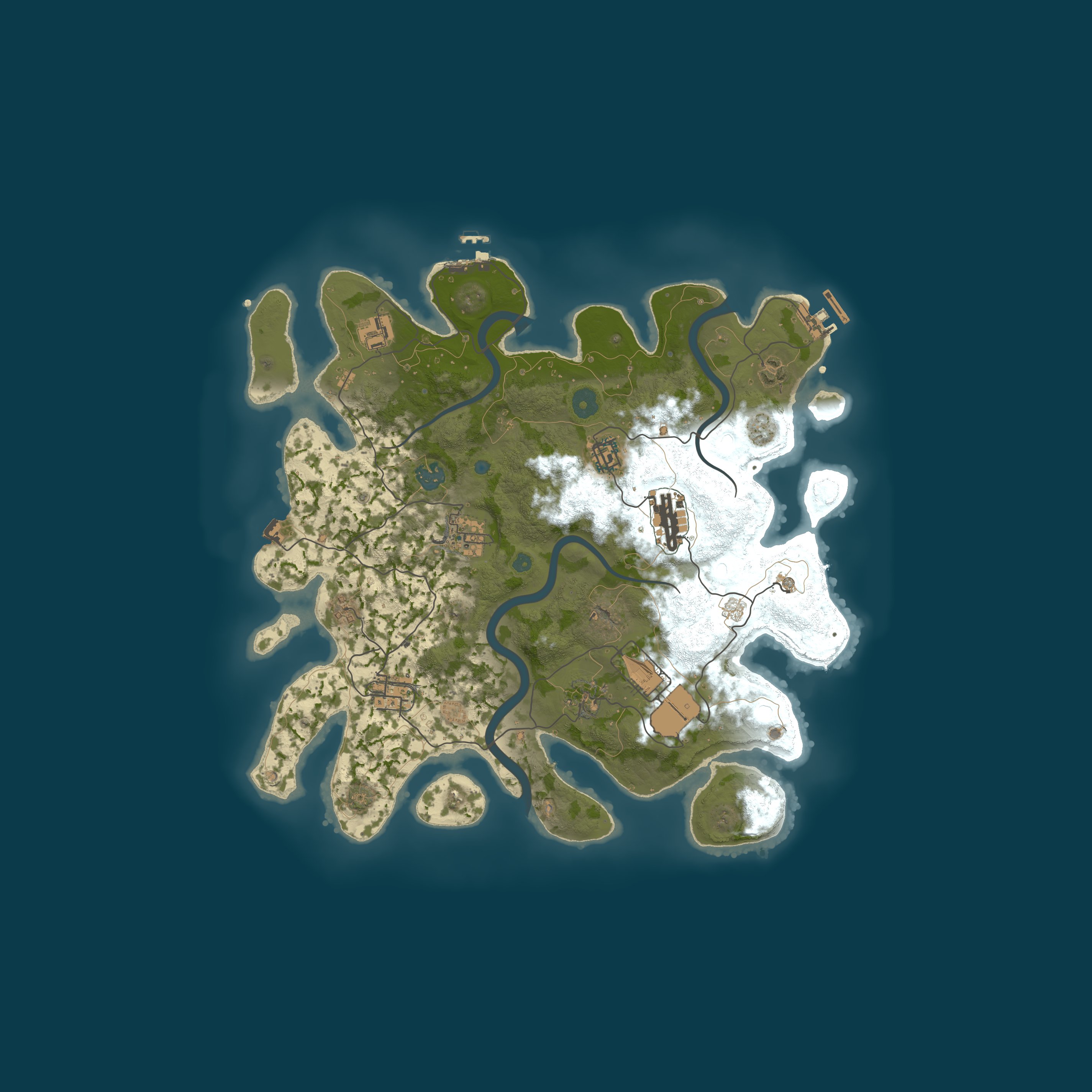 Procedural Map, size 3700, seed 1183154798