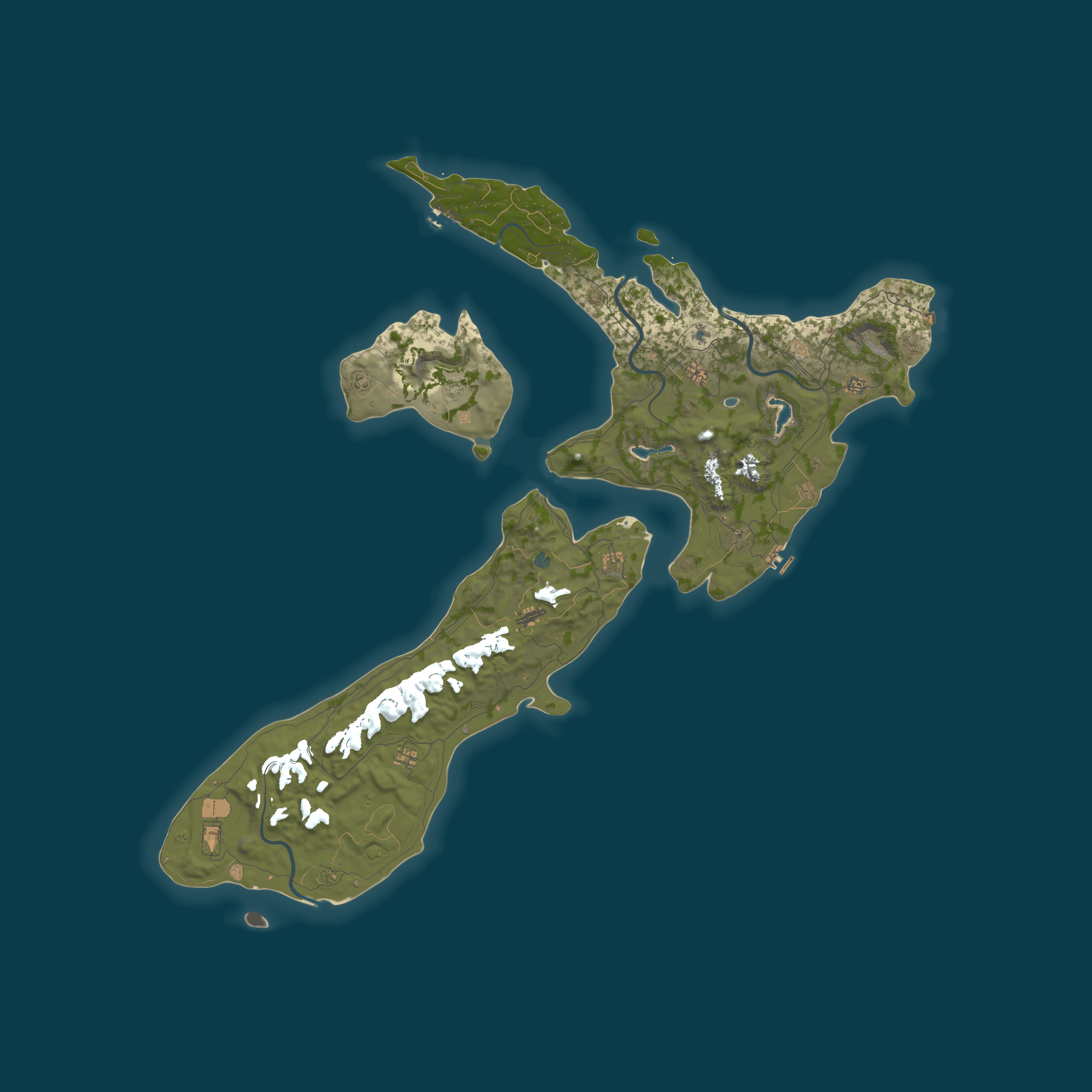 Map for New Zealand|8K Size|Tugboats|Deepsea|Low Upkeep|2Min Nights