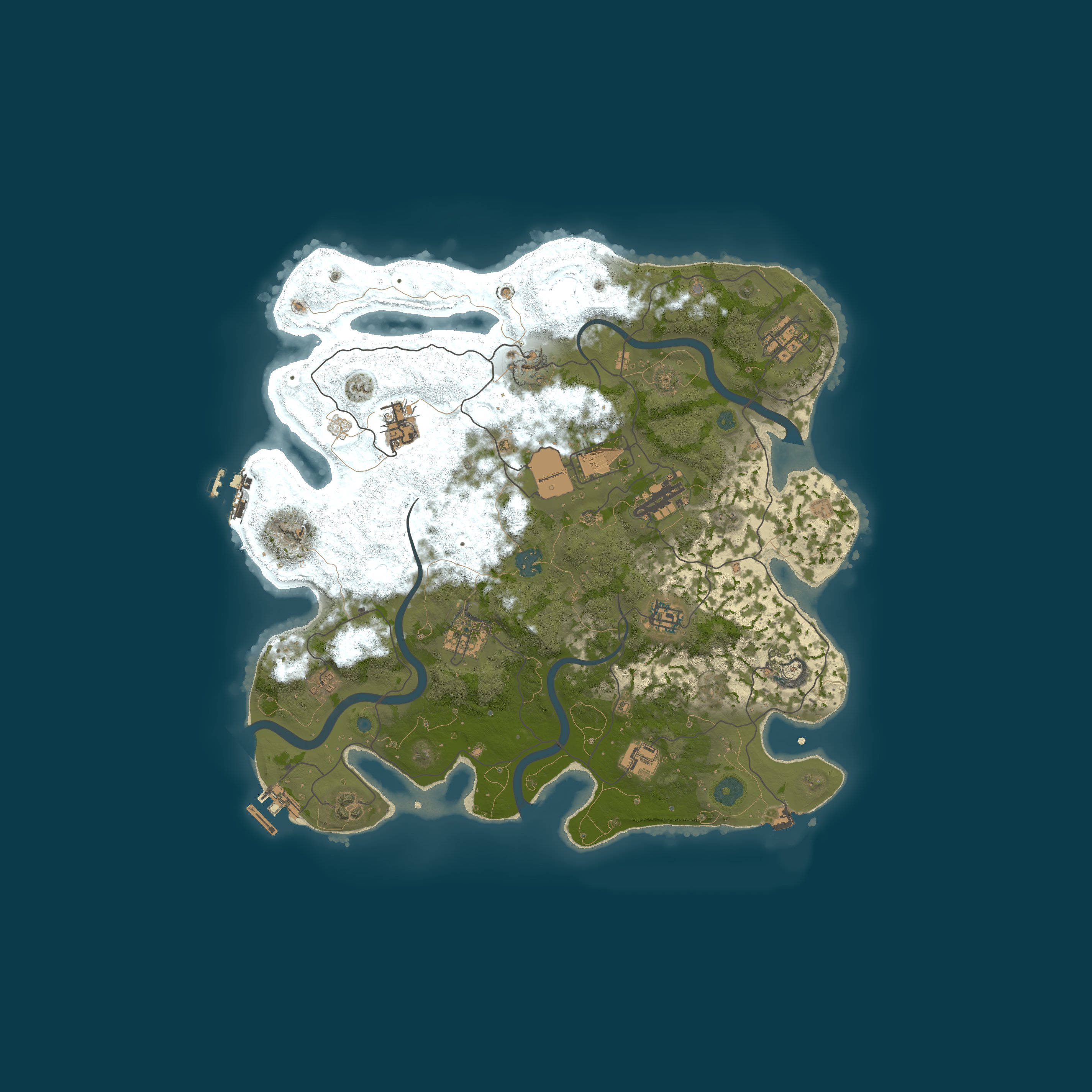 Procedural Map, size 3700, seed 1124404972