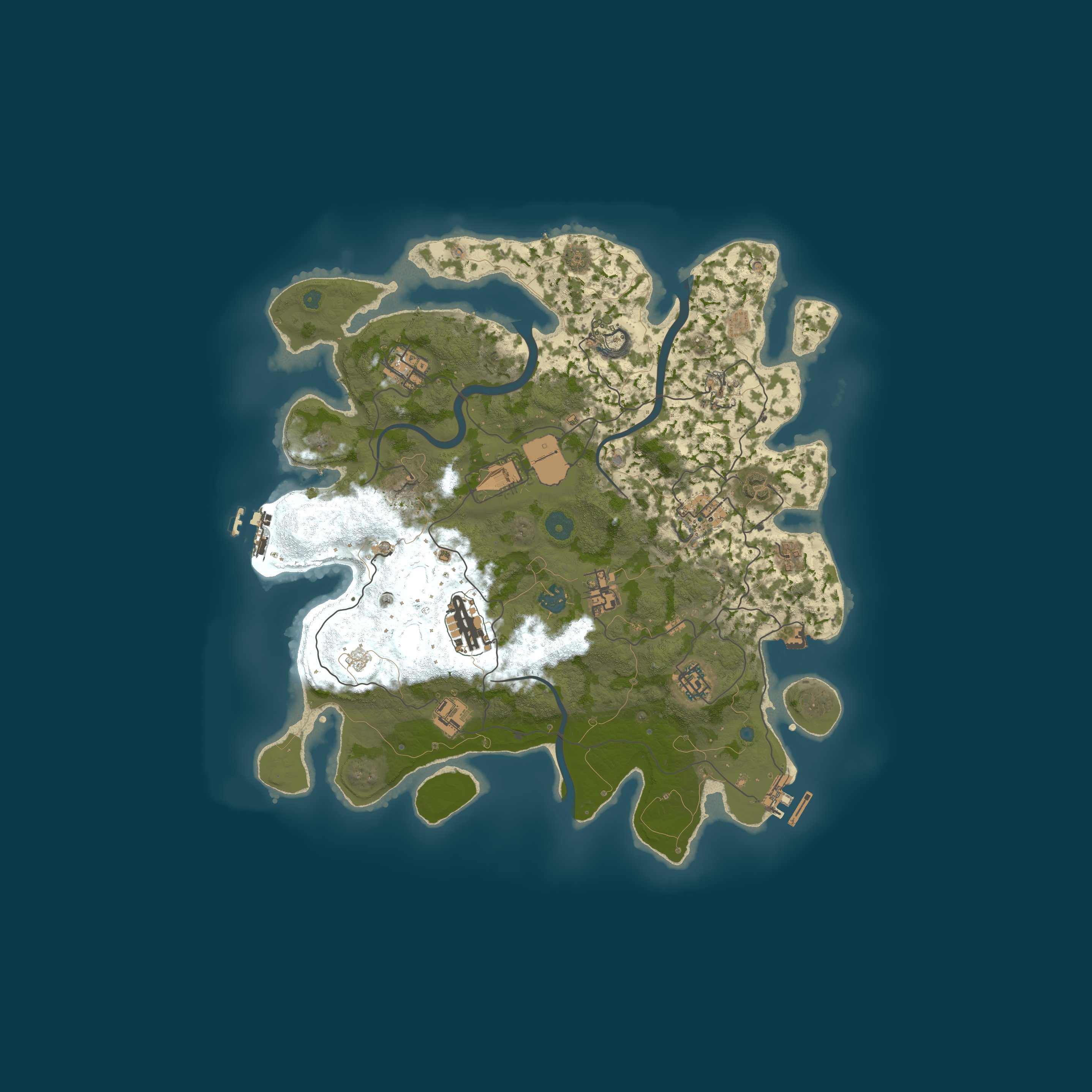 Procedural Map, size 3750, seed 1366553458