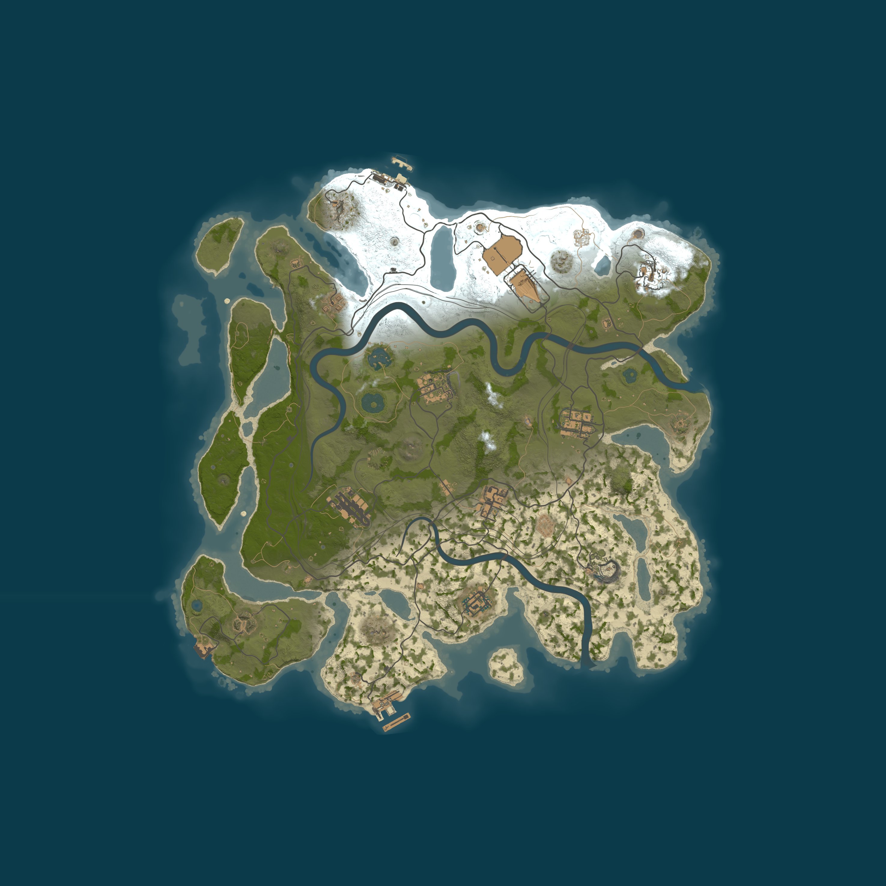 Map for RustAria#4 [Мирный / PVE / SKINDROPS]