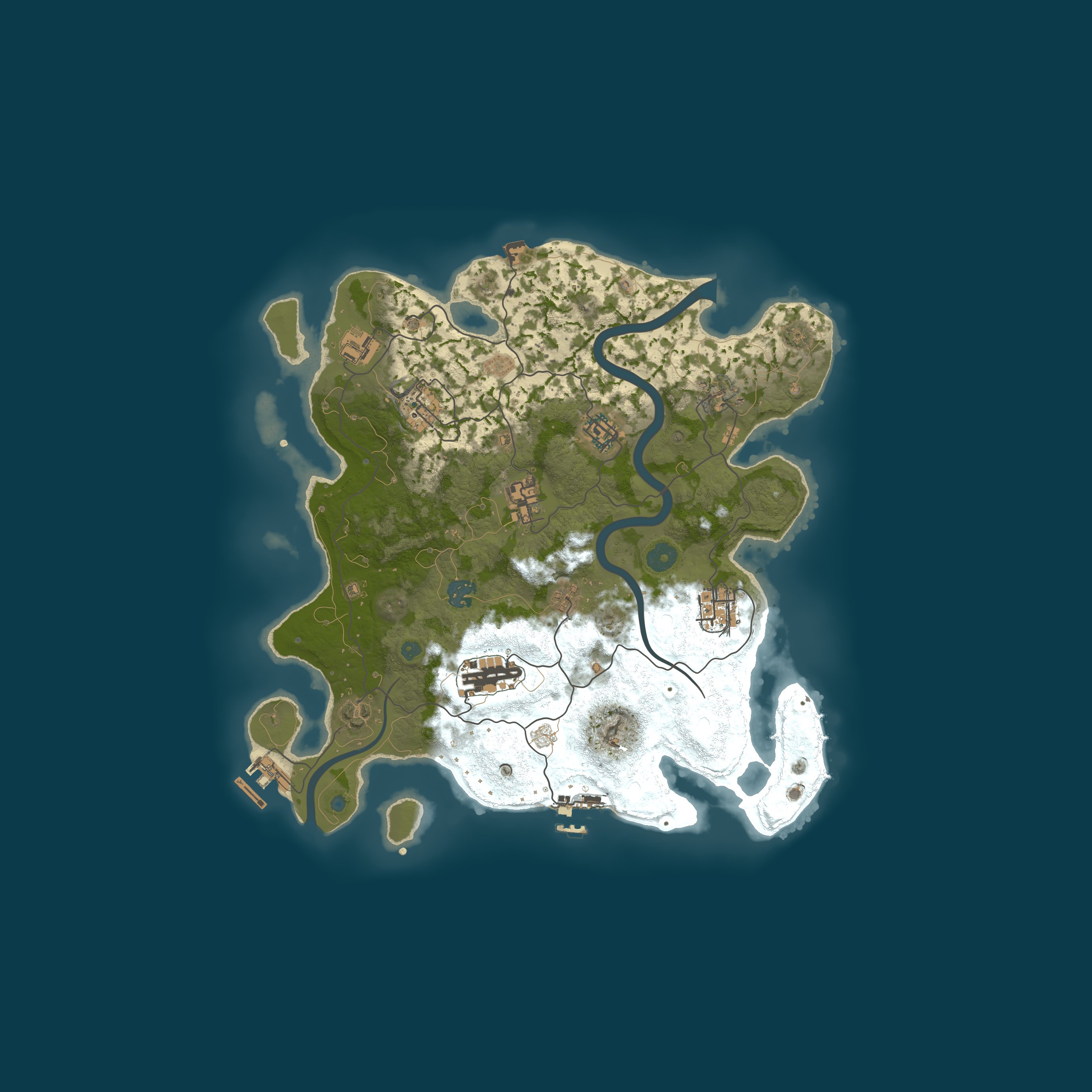 Procedural Map, size 3500, seed 129220450