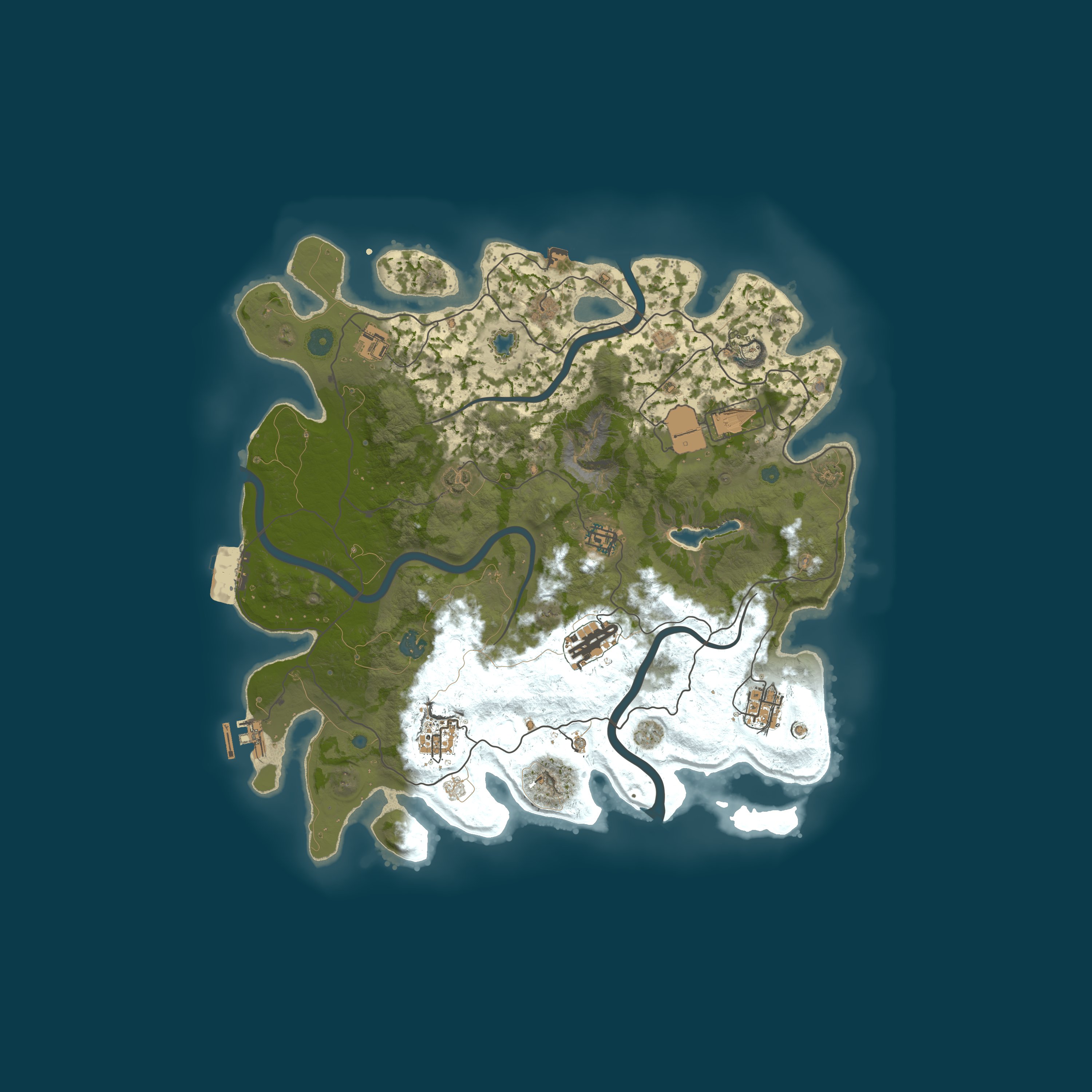 Map for NEVERLAND X100 PVE, raidable bases, abandoned bases, skills