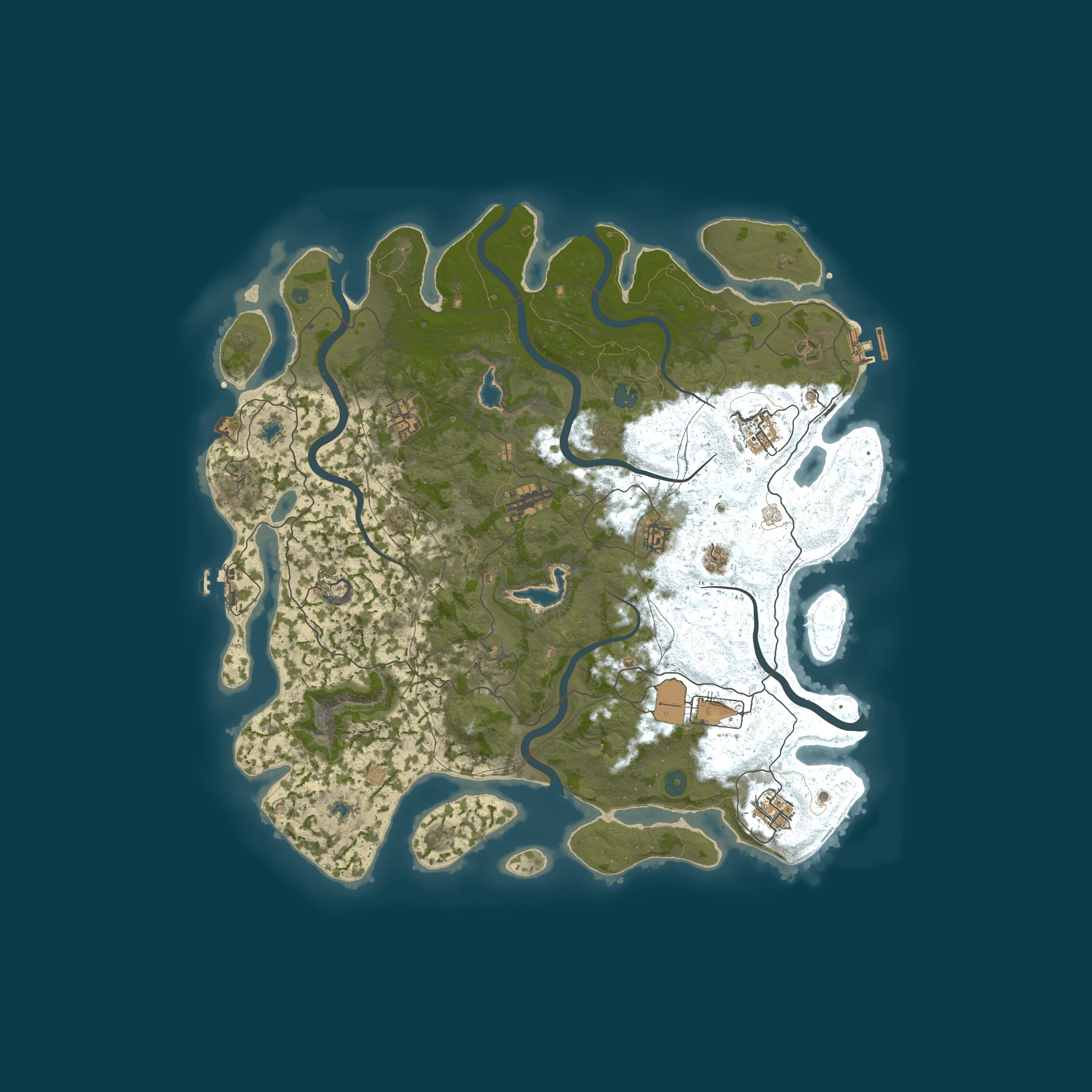 Map for [US] Fossil Rust |  No KOS | Raidable Bases | Noobs Welcome
